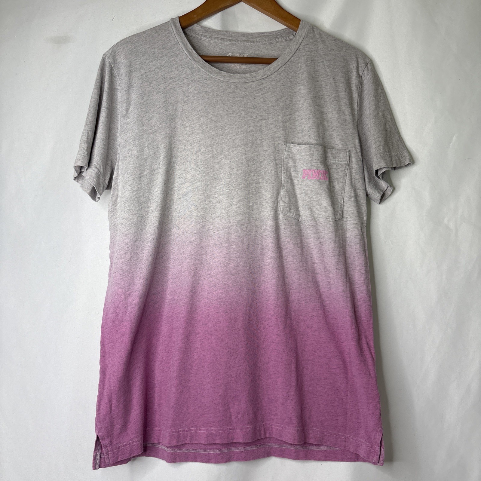 Victoria’s Secret PINK Ombre Logo Campus Shirt Short Sleeve Med T-shirt Casual