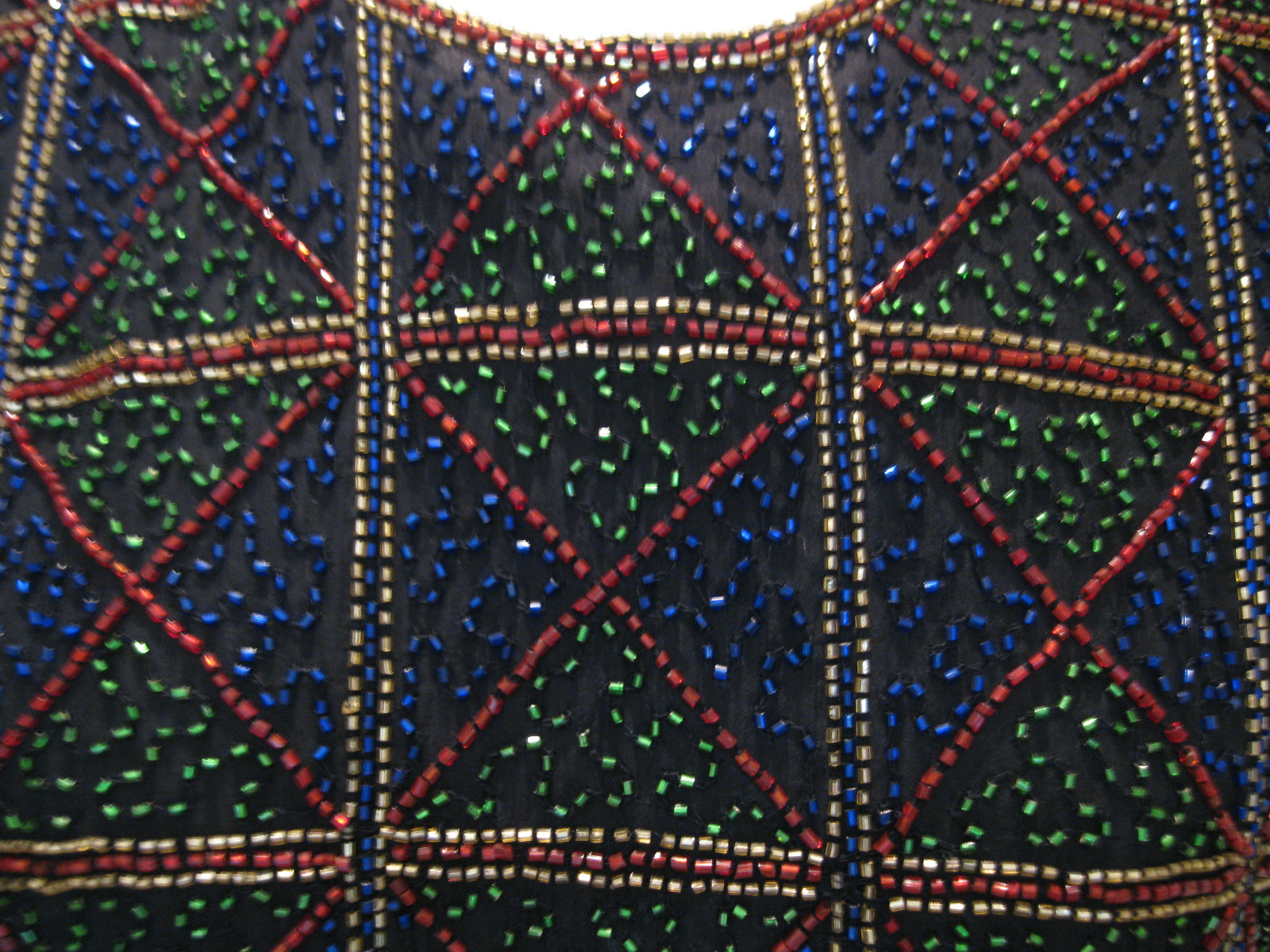 STENAY WOMANS MULTICOLORED SILK BLOUSE WITH STUNNING BEAD DESIGN SIZE M