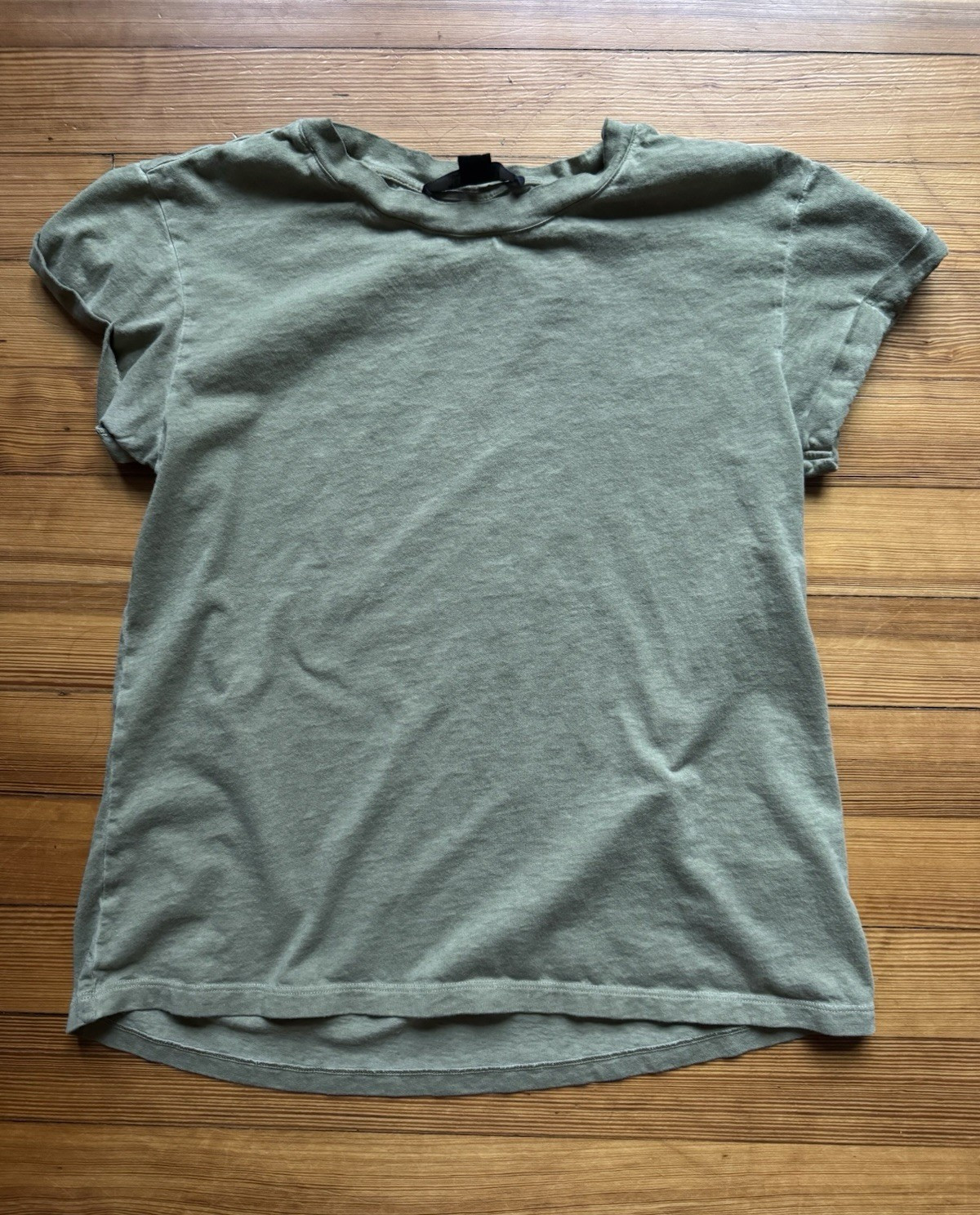 AllSaints Women’s Green Solid Crew Neck Short Sleeve T-Shirt Top, Size US 4
