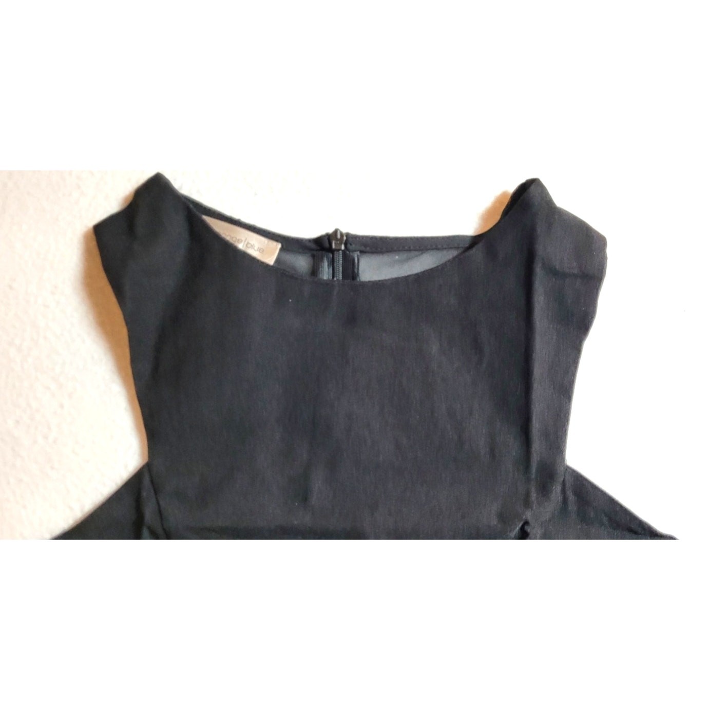 Womens Crop Top Cut-Out Sides L Black Sleeveless Mod Goth Punk Edgy Sexy Stretch