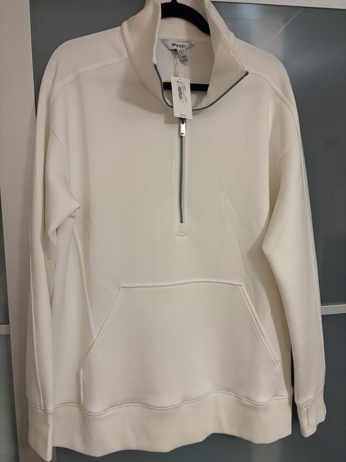 NWT: SPANX AirEssentials® Half Zip Tunic – Powder – Size Large