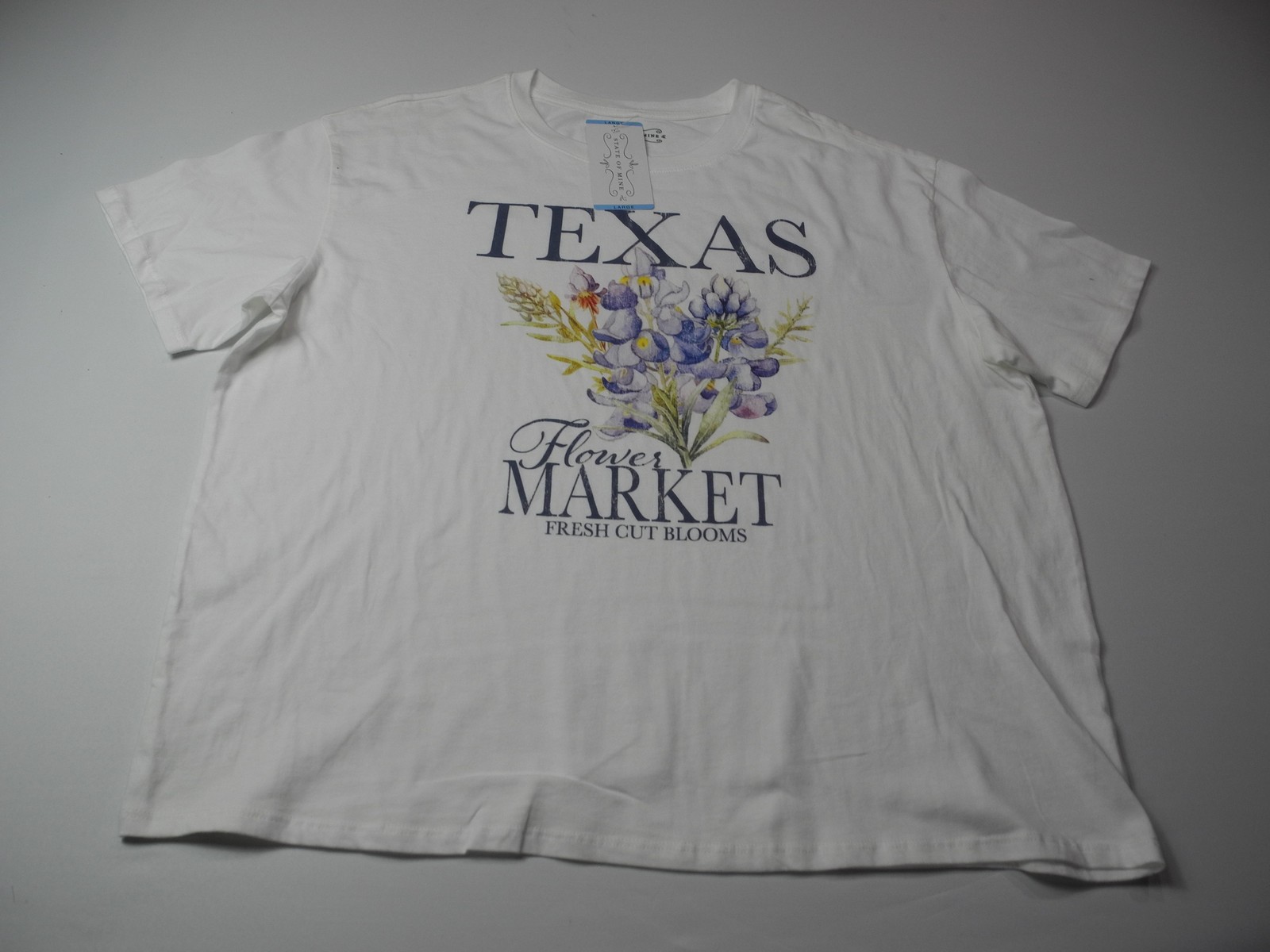 State of Mine Texas Flower Market Shirt Womens Large Graphic Floral Bloom Tee