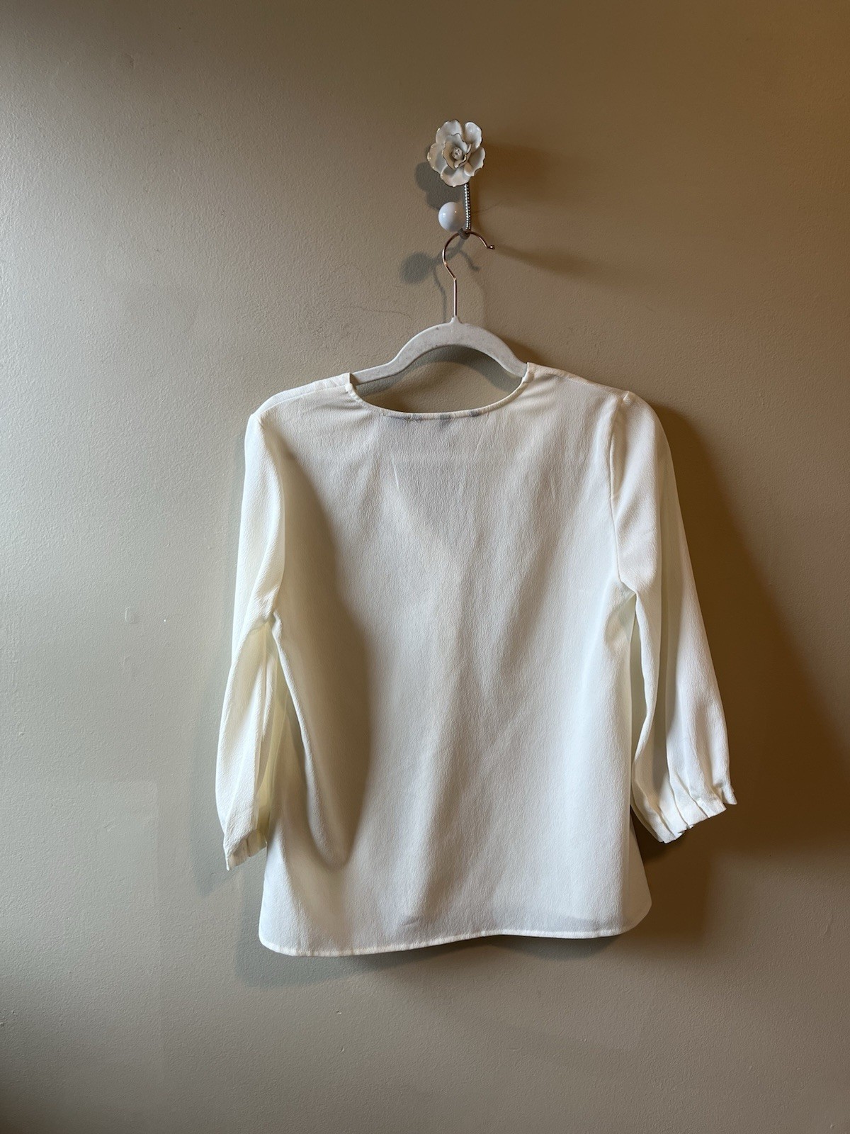 vero moda puff sleeve blouse with v neck white XS