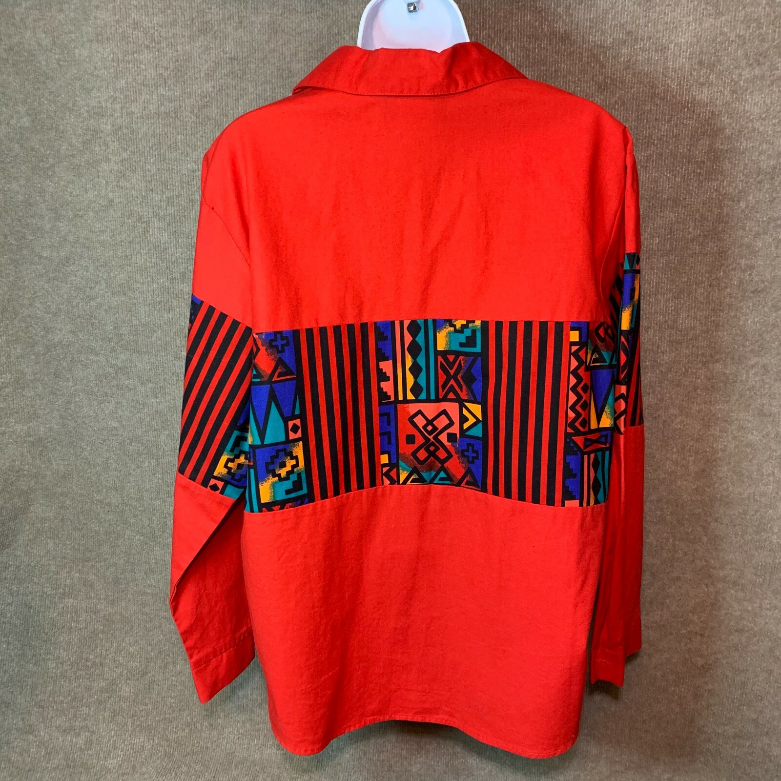Vintage 80s 90s Shirt L Southwestern Colorful Geometric Western Rodeo Cowgirl