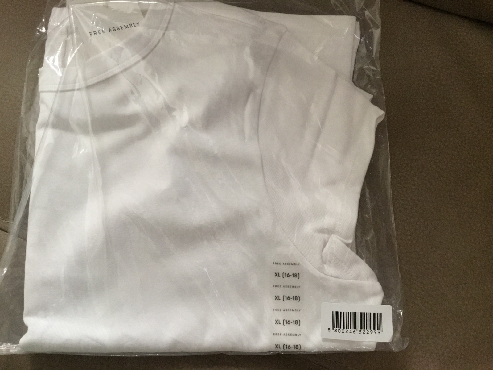 Get 2 Sm Sleeve Free Assembly Ladies T-Shirt Pullover Size XL 16-18 White New