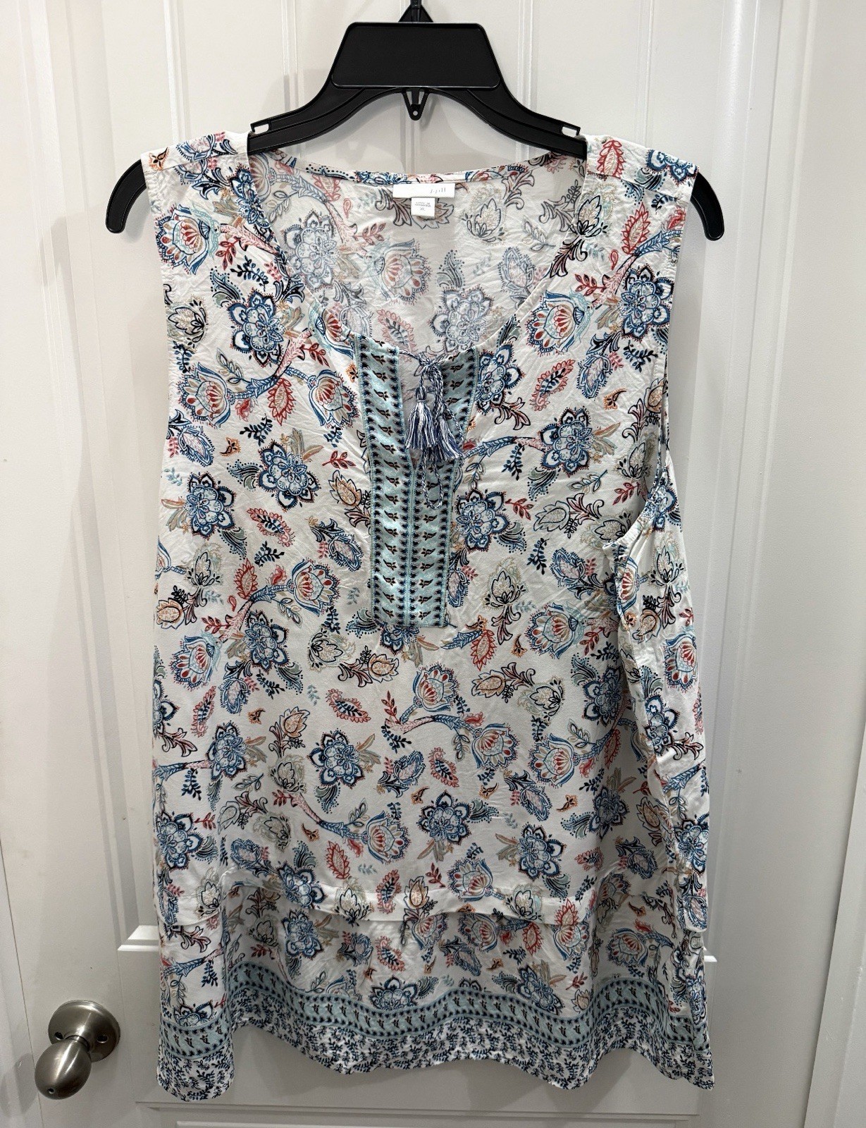 J JILL XL Floral Tunic Shirt Rayon Cotton Modal LOT (2) Tops Tee Shirt Boho