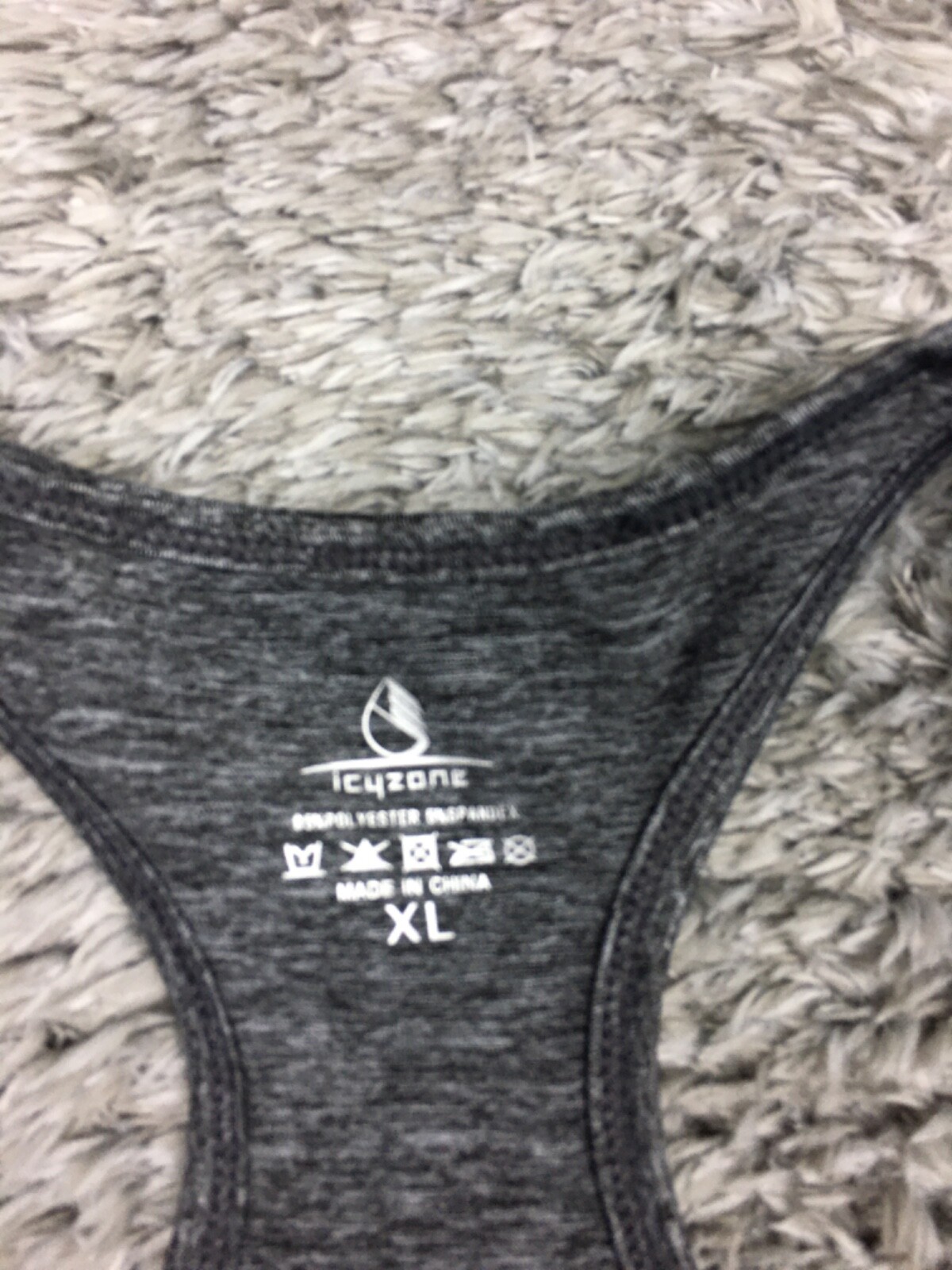 Icyzone Tank Top Womens Size XL Gray Athletic Polyester Stretch