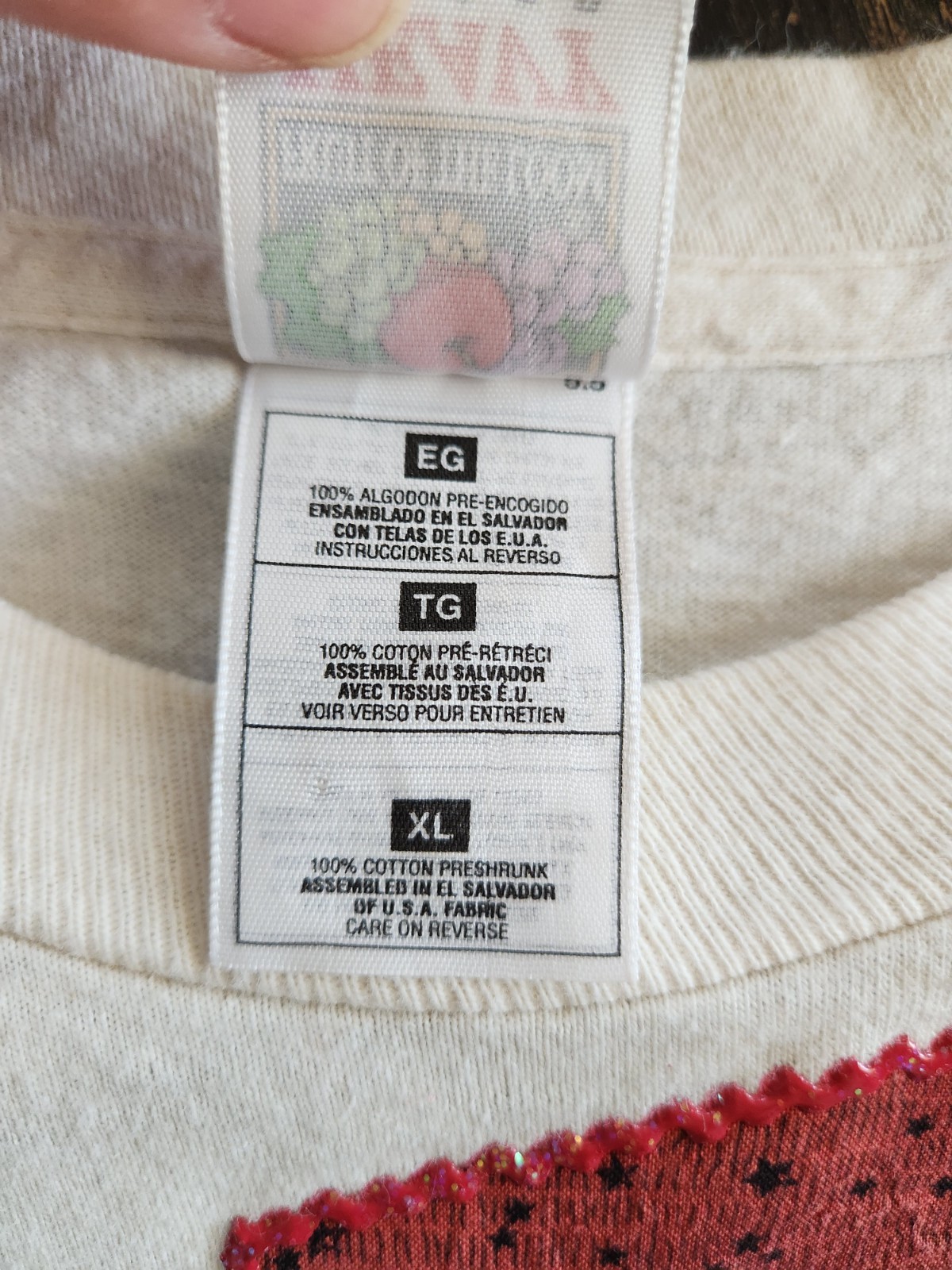 Vintage 90s Fruit of the Loom Shirt Heavy Cotton Tee XL Patriot America Star