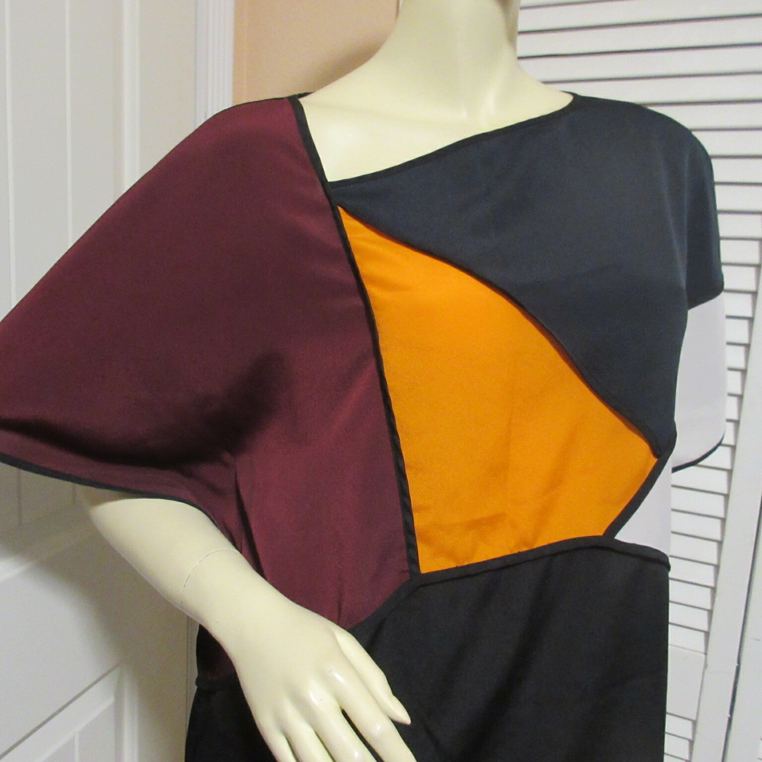 Y2K Allen B Schwartz Color Block Top Modern City Urban Designer Casual Chic Work