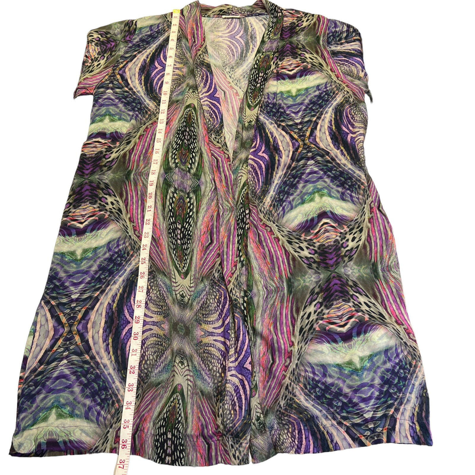 Catherines Women’s Large Kimono Open Robe Light Cardigan Art To Wear Boho Artsy