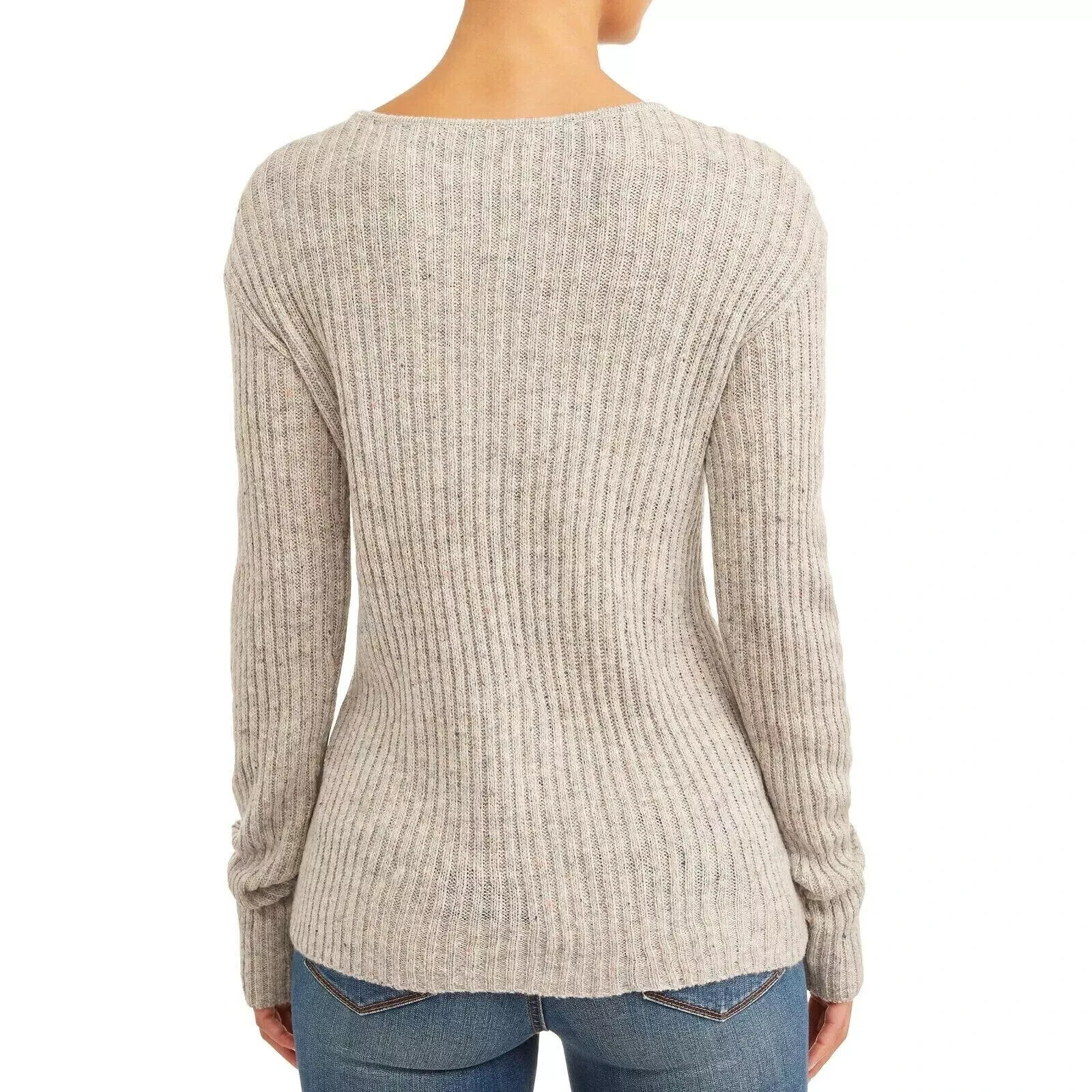 Sofia Vergara V-Neck Confetti Dots Ribbed Sweater Women’s XL As Pictured