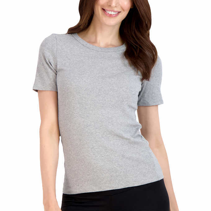 Lucky Brand Ladies’ Ribbed Tee SINGLES Crew Neck Tag Free | G12
