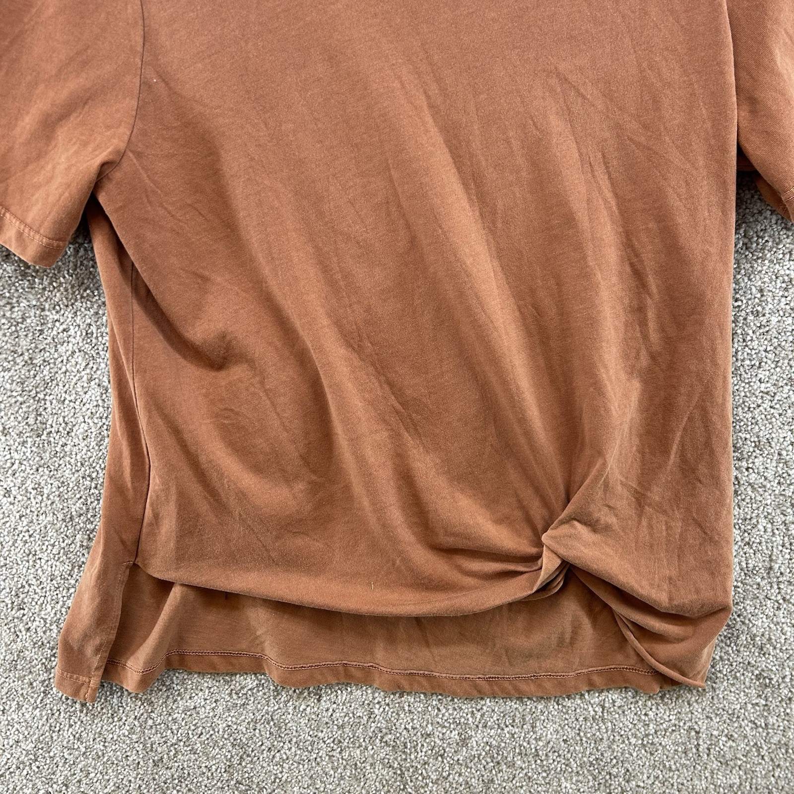 Earthbound Women’s T-Shirt Size Small Orange Pullover Front Tie