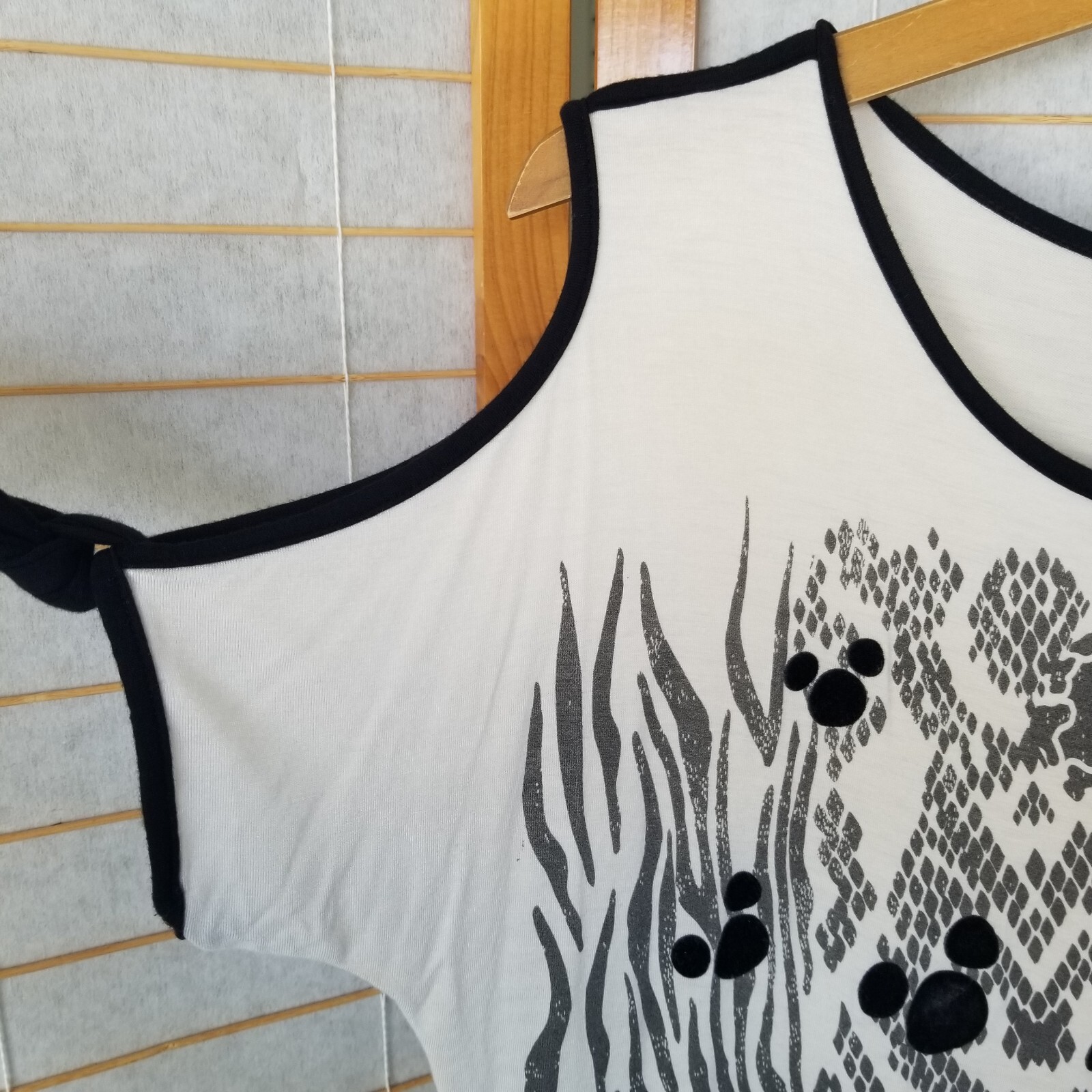 Disney Leopard Print T-Shirt Size XS Mouse Ear Embellishment