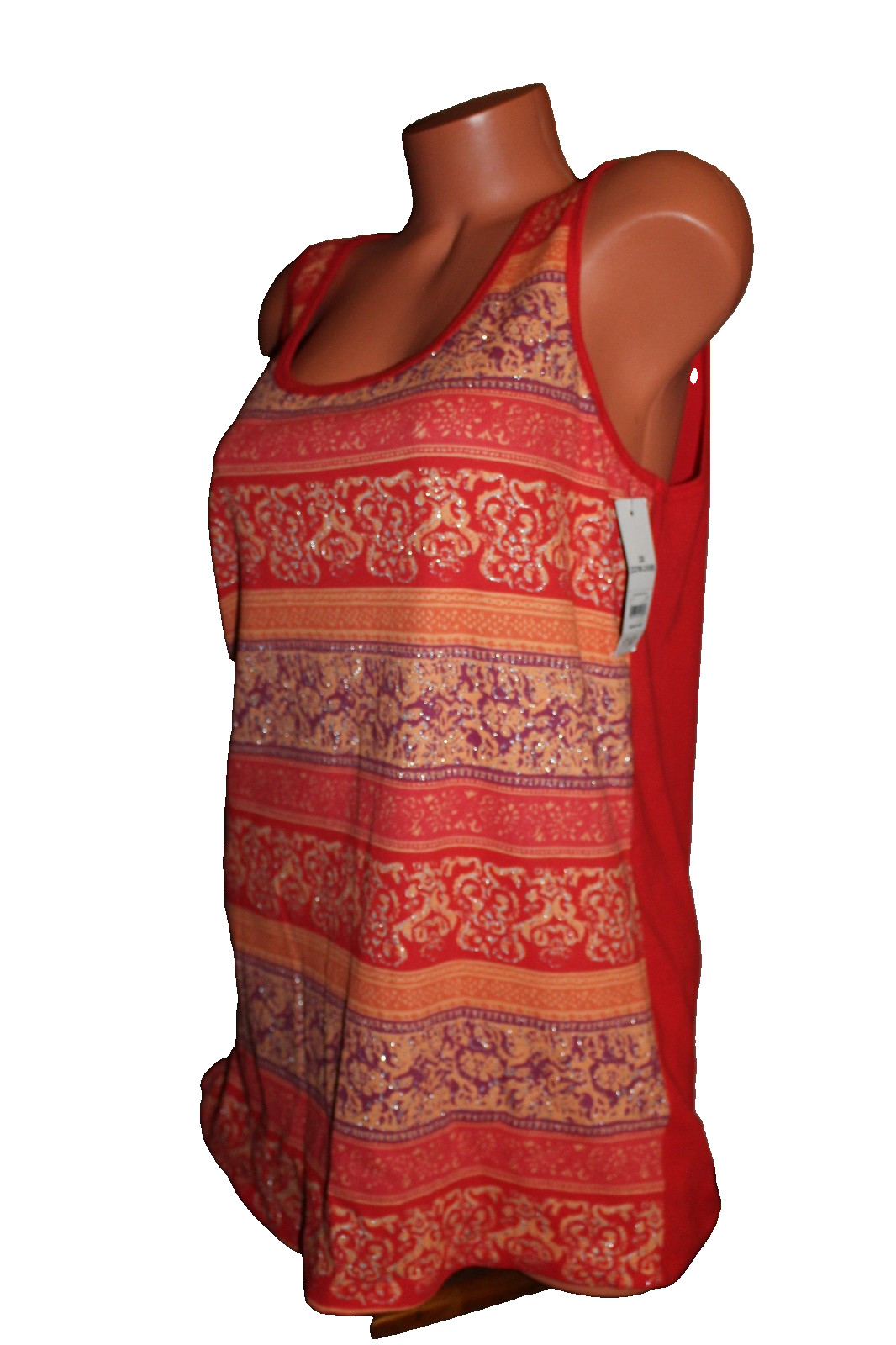 NWT Faded Glory Tank Top 3X (22W-24W) Sleeveless Pullover Orange