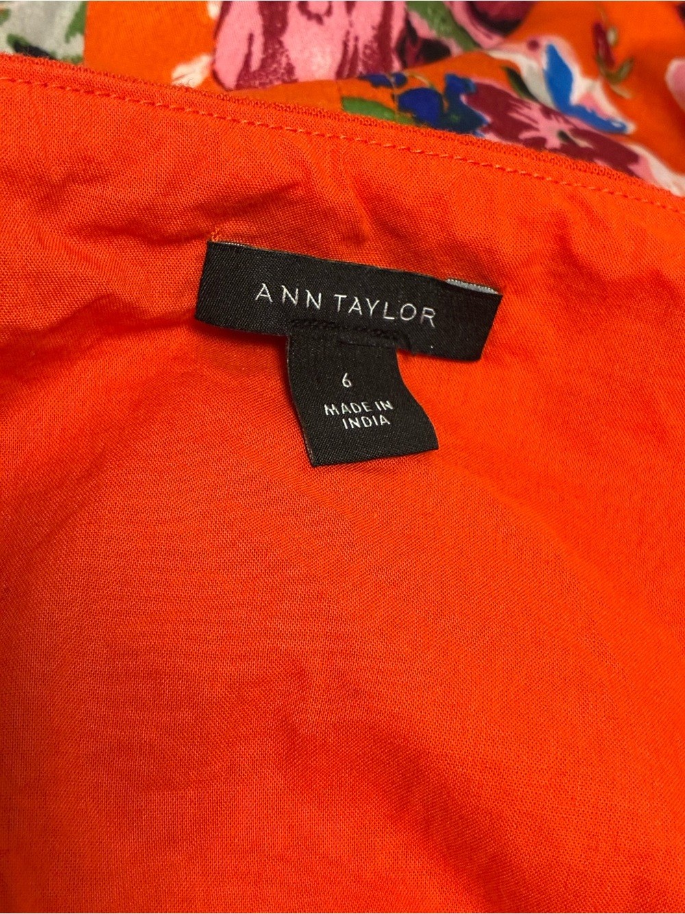 Ann Taylor Linen Blend Belted Utility Top Orange Size 6