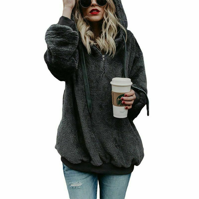 LAVA Women Winter Warm Fluffy Sweater Top Hoodie Sweatshirt Pullover Jumper HOT