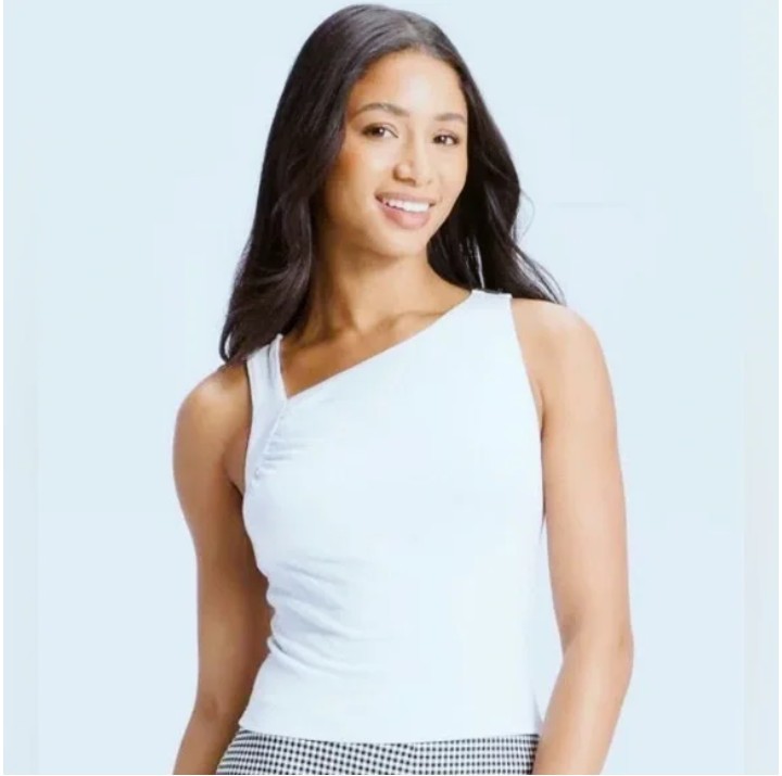 Wild Fable Women’s Asymmetrical Hem Tank Top Light Blue Size Medium