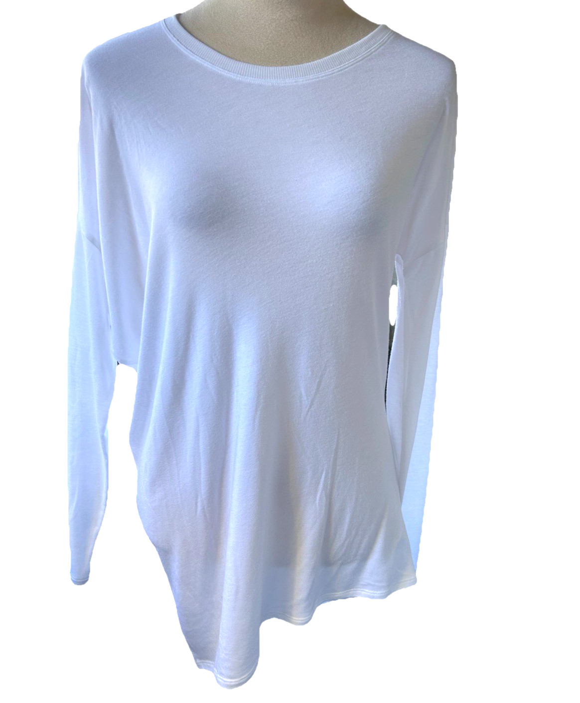 Athleta Women S Cloudlight Restore White Crew Neck Asymmetrical Relaxed Top