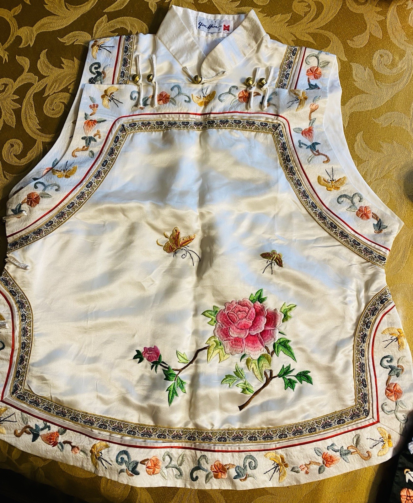 Yue Hwa Satin Embroidered Traditional Chinese Top Women’s Size M