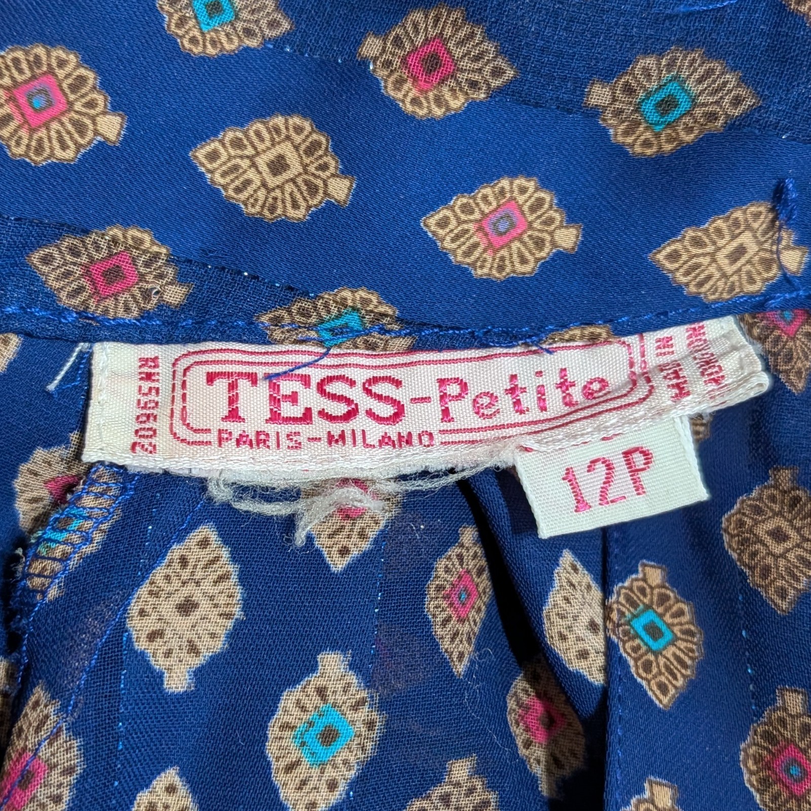 Vtg 80s Tess Petites Sheer Edwardian Purple Gold Jewel Silky Shimmer Blouse sz L