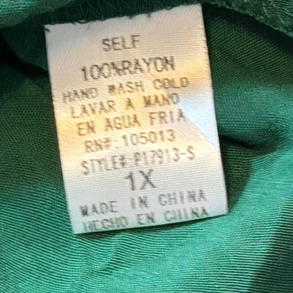 Dark Green Boho Shift Top, Women’s Size 1X