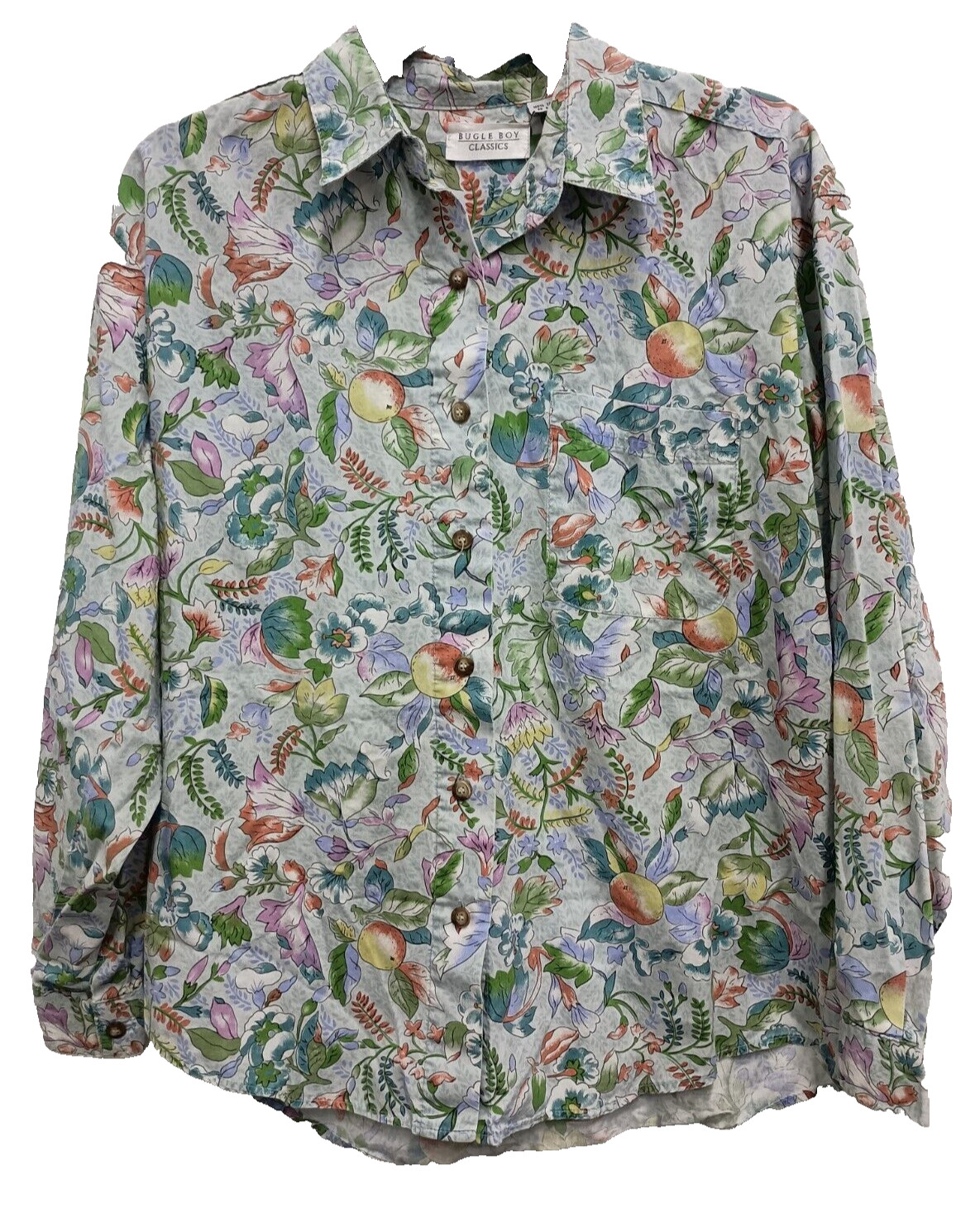 VTG 90s Bugle Boy Classics Shirt Womens Medium Floral Botanical Cottagecore