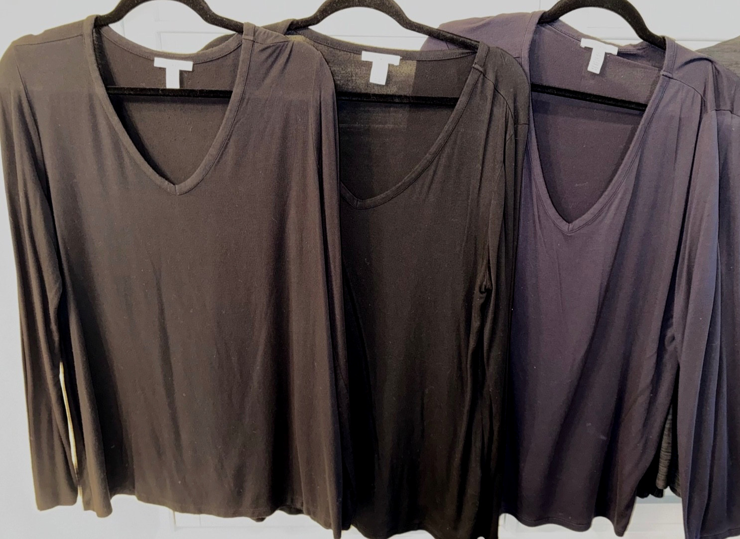 Daily Ritual Womens V-Neck Swing Top Size XL Long Sleeve Set of 4 Jersey EUC