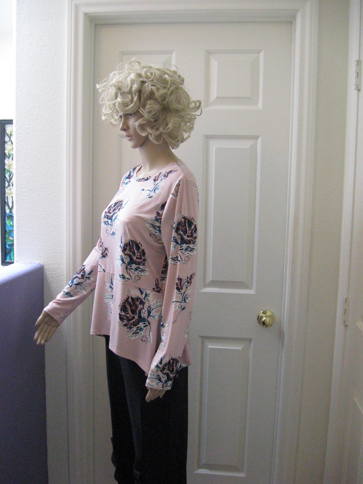Ivanka Trump Dusty Pink Floral Long Sleeve Top Size Medium