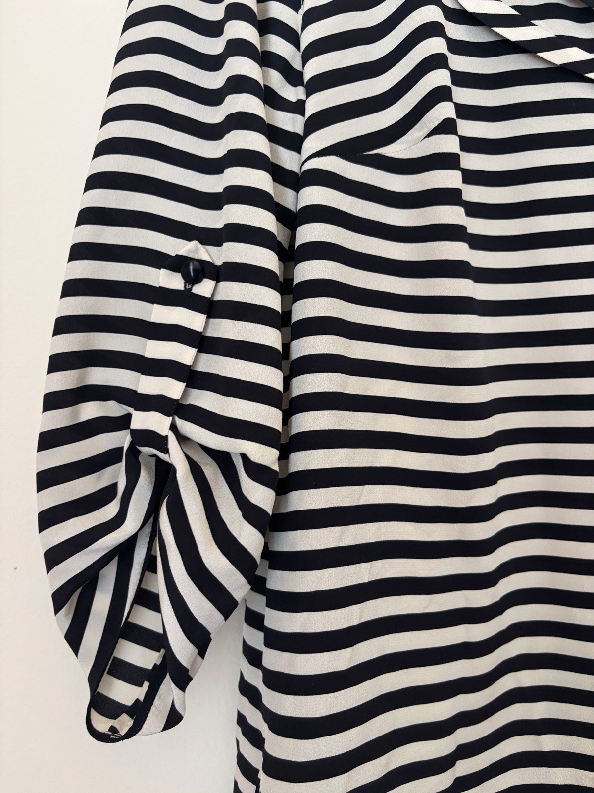 Akris Punto Striped Mulberry Silk Blouse Sz 10 Quiet Luxury