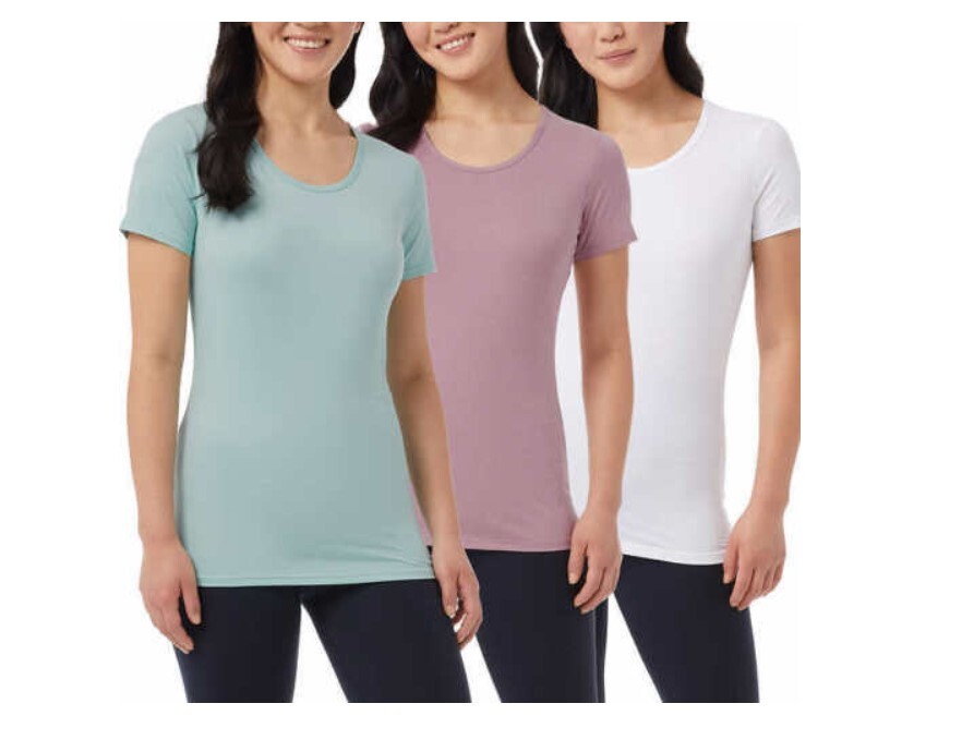 32 Degrees Ladies Cool T-shirts 3 Pack Colors Super Soft Quick Dry!