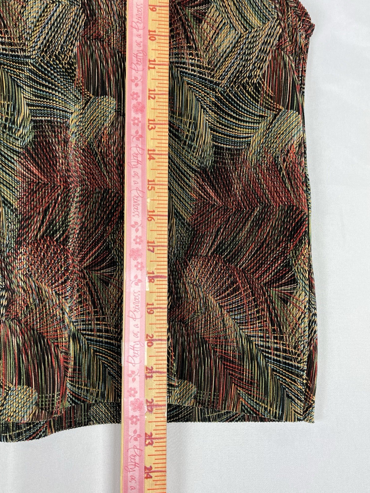 PLISSE’ Sleeveless Pleated Crinkle y2k 90s vintage Top Size XL Multi Color