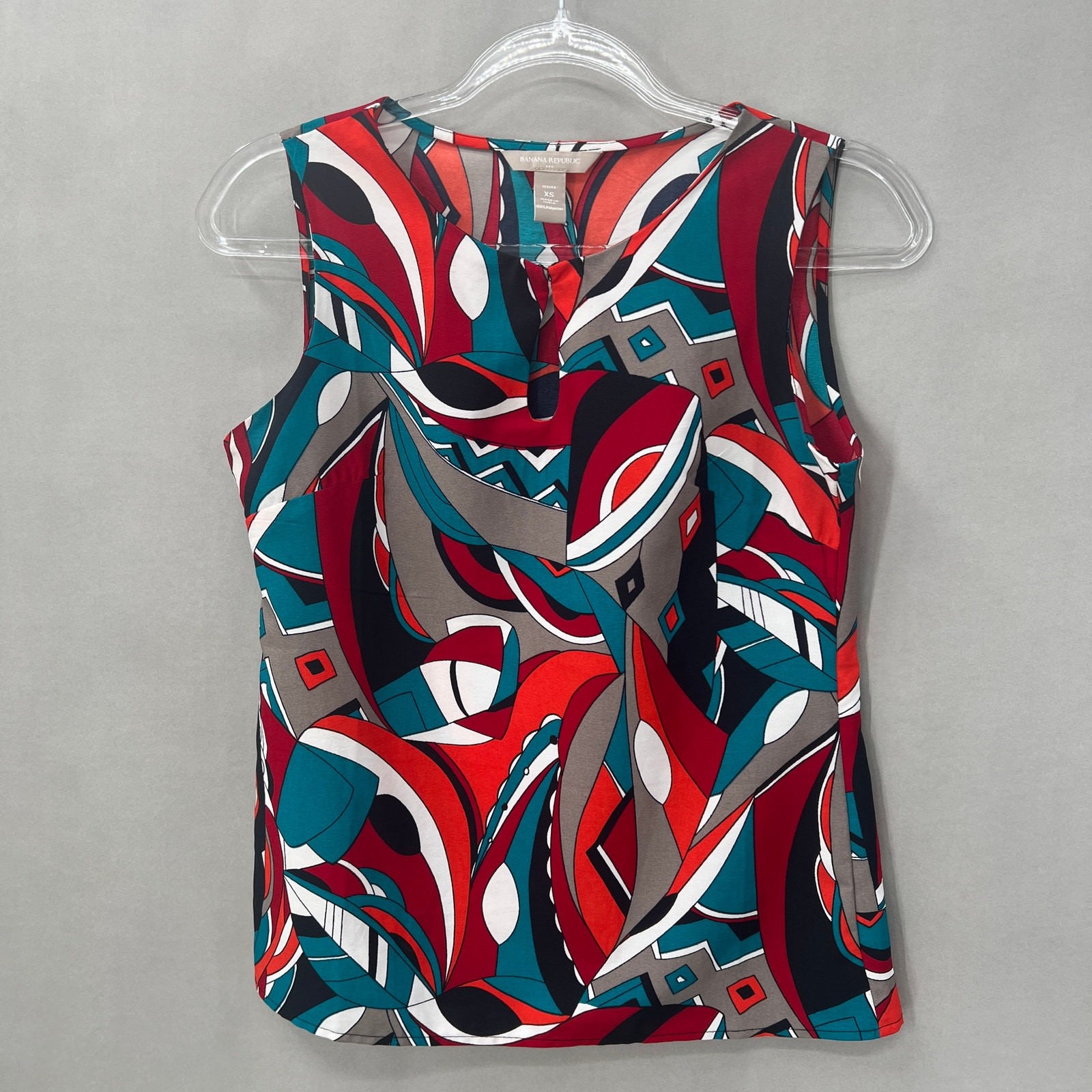 Banana Republic Blouse Womens XS Petite Office Siren Maximalist Gallery Girl
