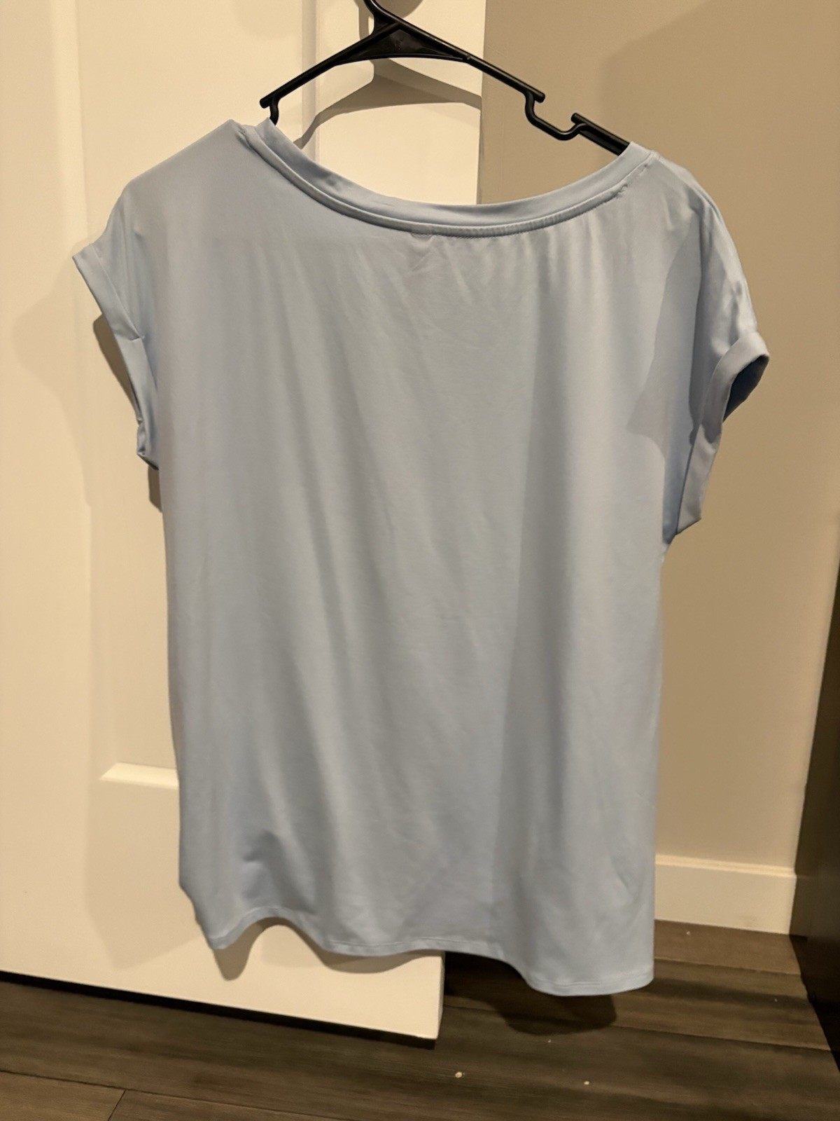 LazyPantsBlue Solid Tie Front Scoop Neck Short Sleeve T-Shirt Women’s S/P
