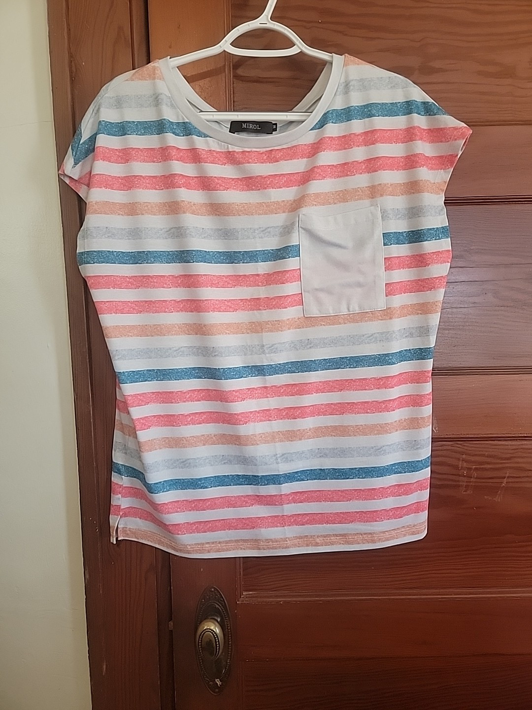 Mirol Women Short Sleeve Striped Shirt M