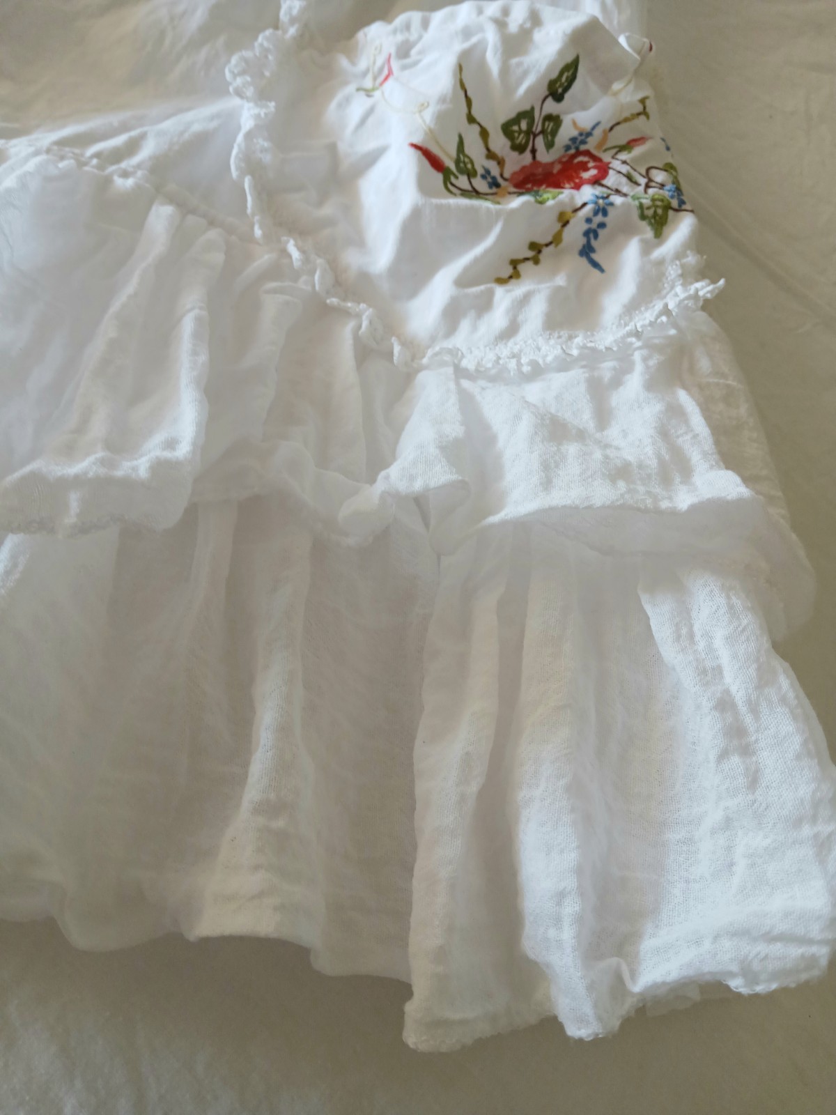 Rose & Magnolia Ruffled Vintage Pearl Cotton Cottagecore Handmade Prairie Top