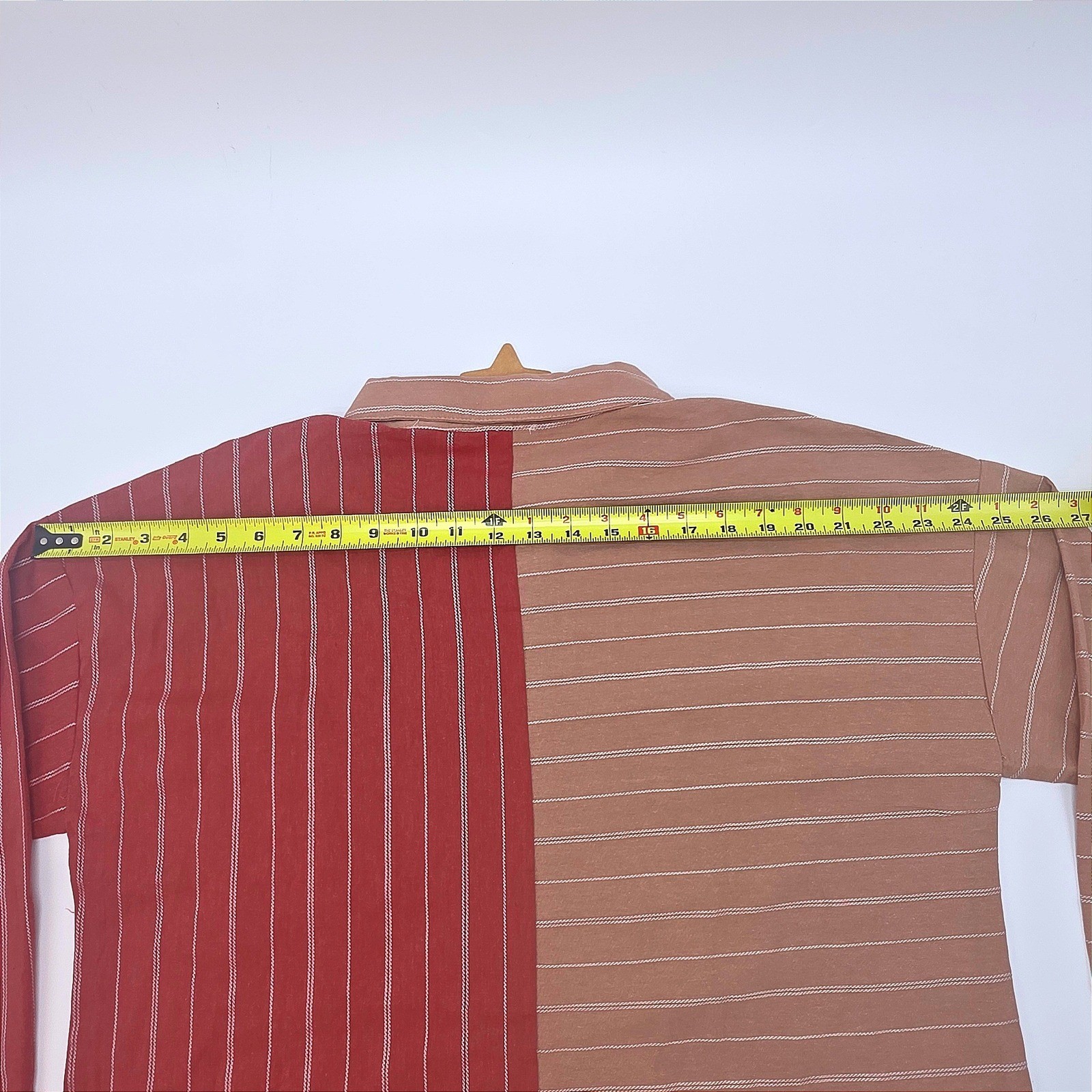 NWT Hem & Thread The Wild Two Tone Striped Button Up Shirt Women’s Size L
