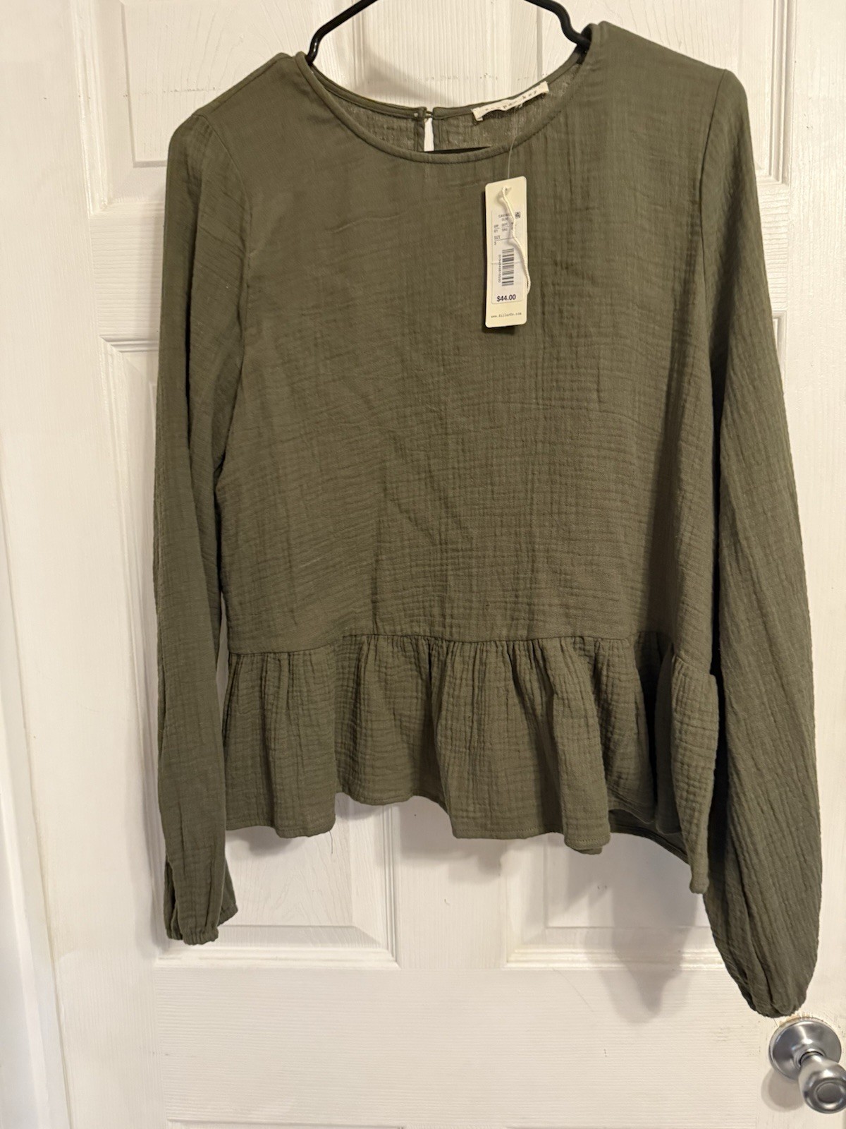 copper key top size small green ruffle on bottom retail $44