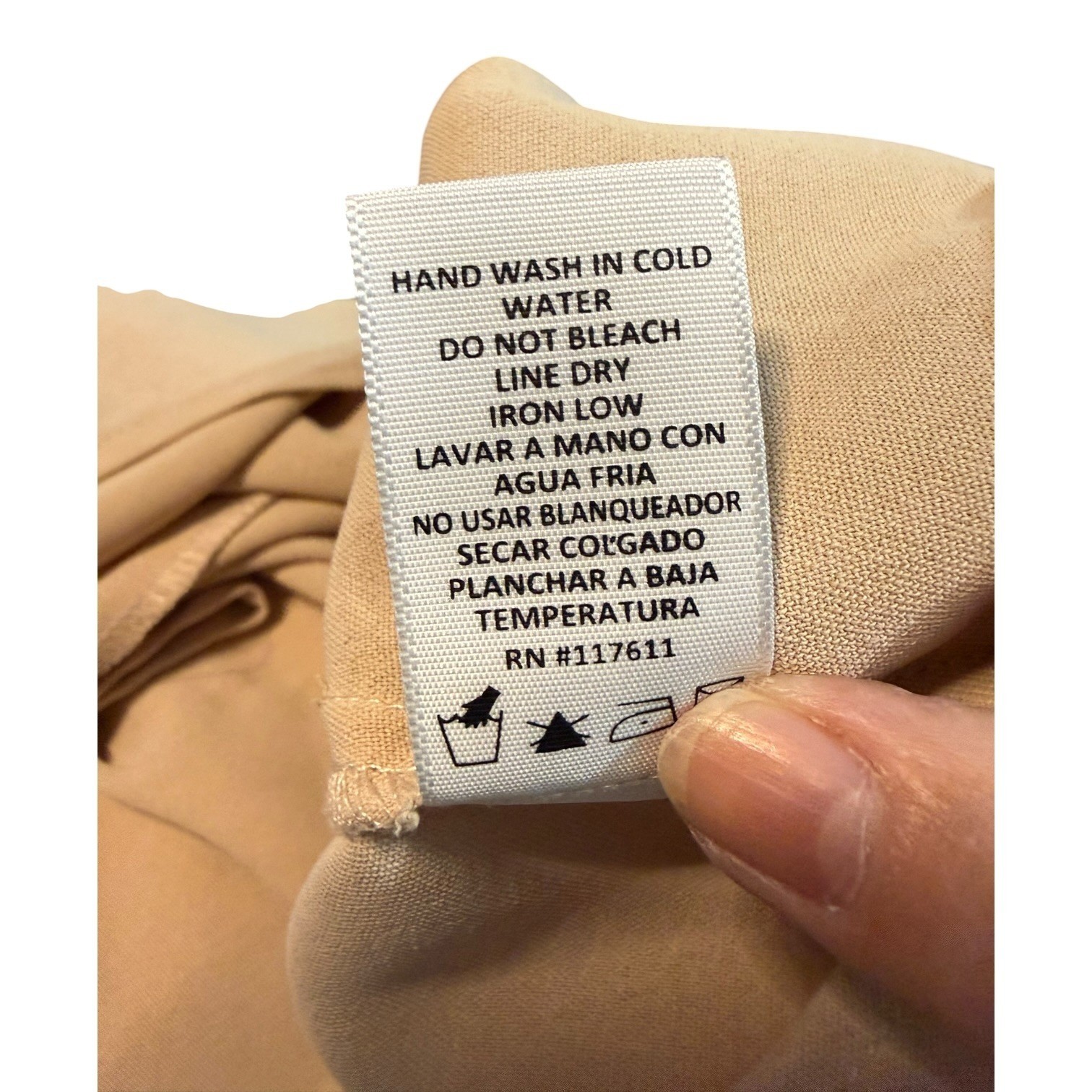 HAVE Los Angeles Tan Beige Long Sleeve Button Down Blouse Shirt 99868-CH798 L