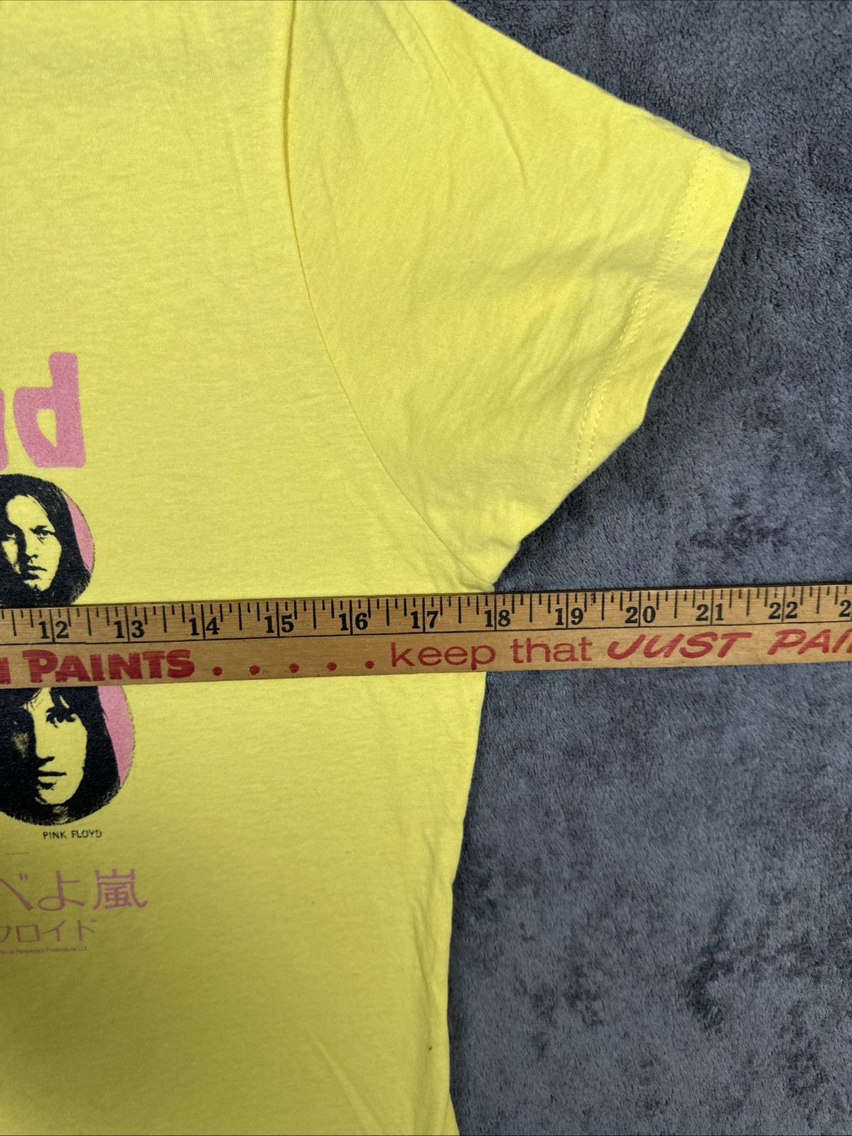 Pink Floyd 1971 Women’s Small Graphic T Shirt Yellow Band Tee Music Rock