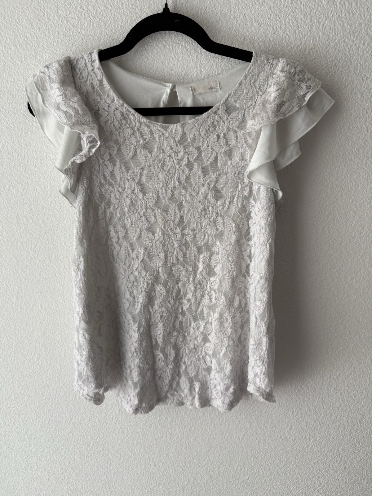 Jella C. White Lace Off The Shoulder Short Sleeve Women’s Size Small