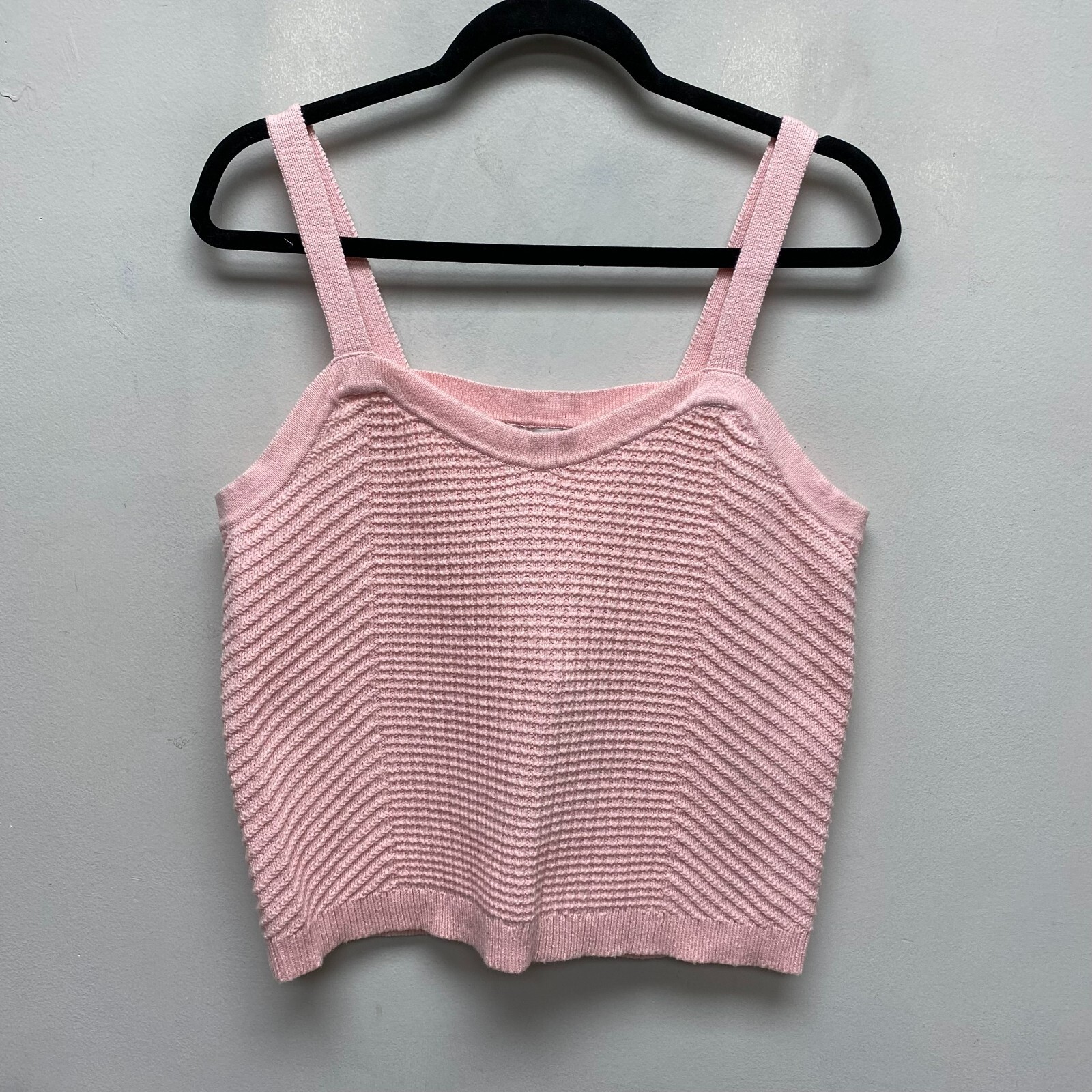 Sandy Liang x Target Womens Pink Nylon Wool Blend Knit Sweater Comfy Tank Top L
