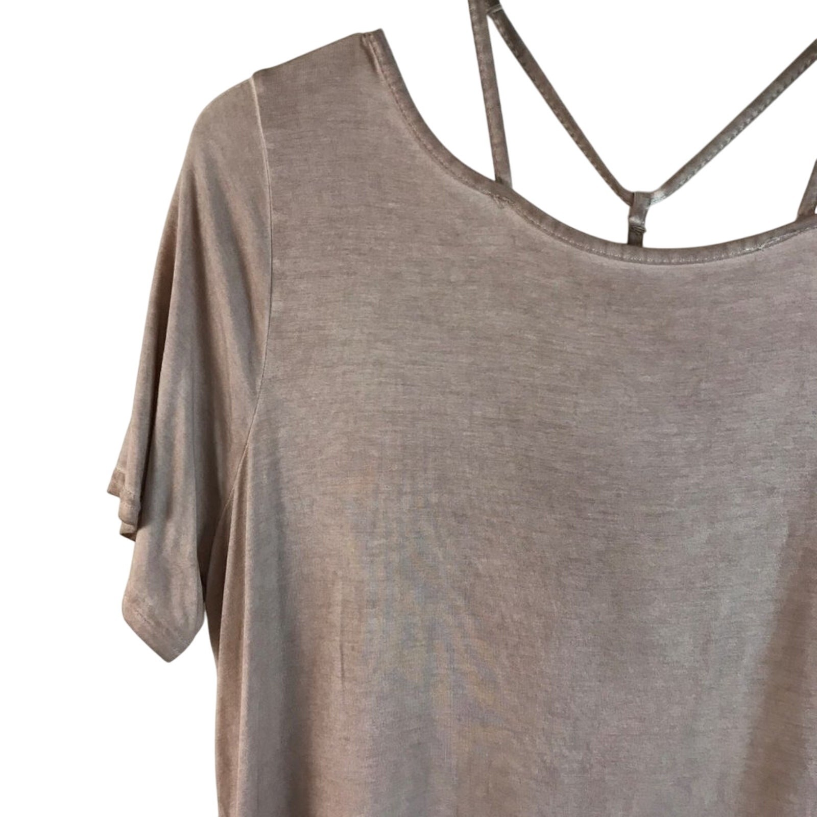 Andree By Unit Knit Tunic With Lace Panel and Crisscross Back Straps Size Large