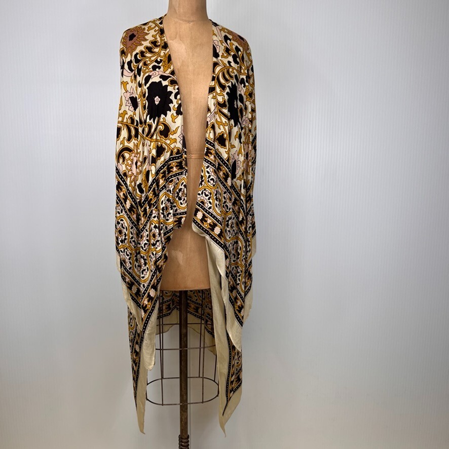 Free People Top Women One Size Open Front Kimono Sunflower Desert Cover Up Ne