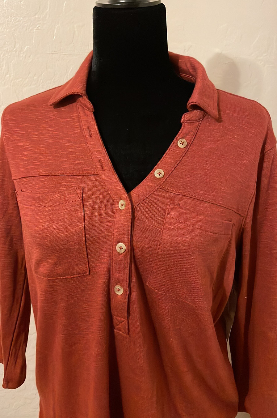 Pullover Blouse Comfy Stretchy 20” P2P 25” Length Small Orig $30
