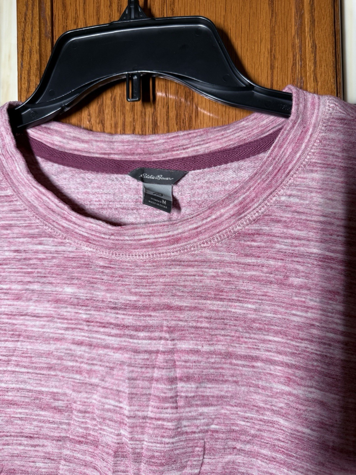 Eddie Bauer Pink Heathered Knit Crew Neck Short Sleeve T-Shirt Women’s M