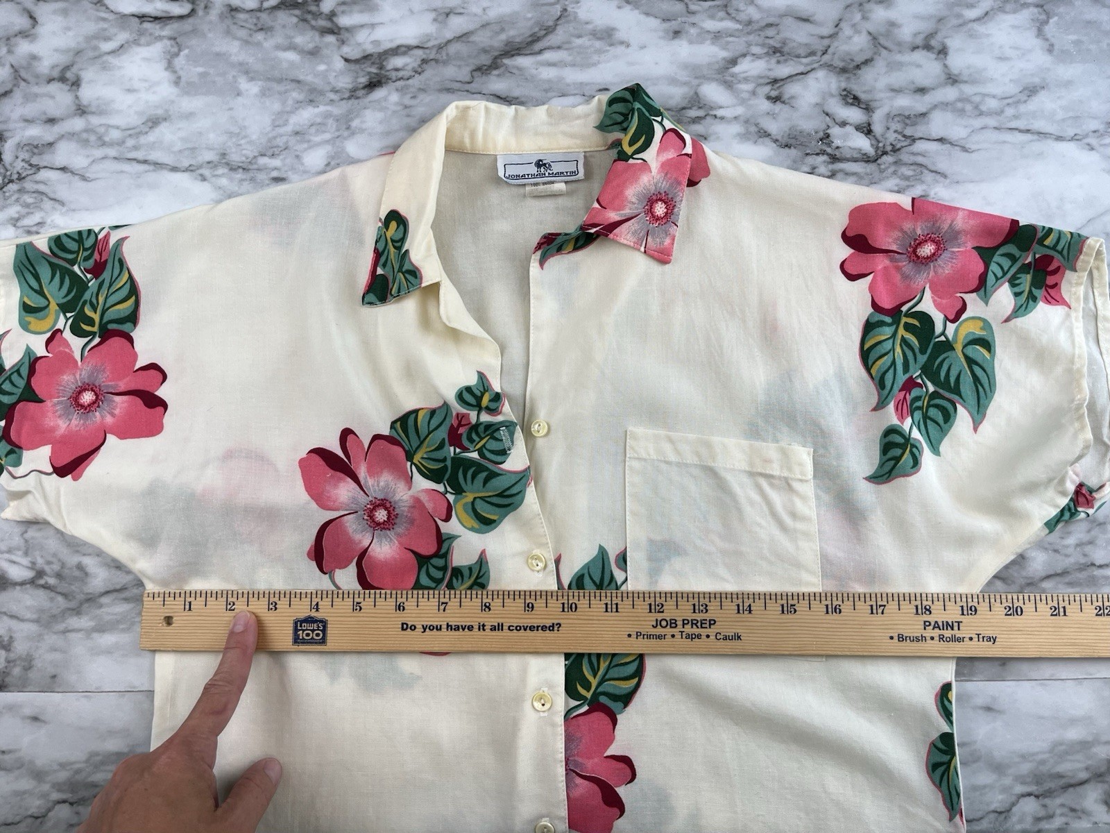 Jonathan Martin Vtg 90’s Hawaiian Shirt Floral Tropical Beach Button Up Sz Small