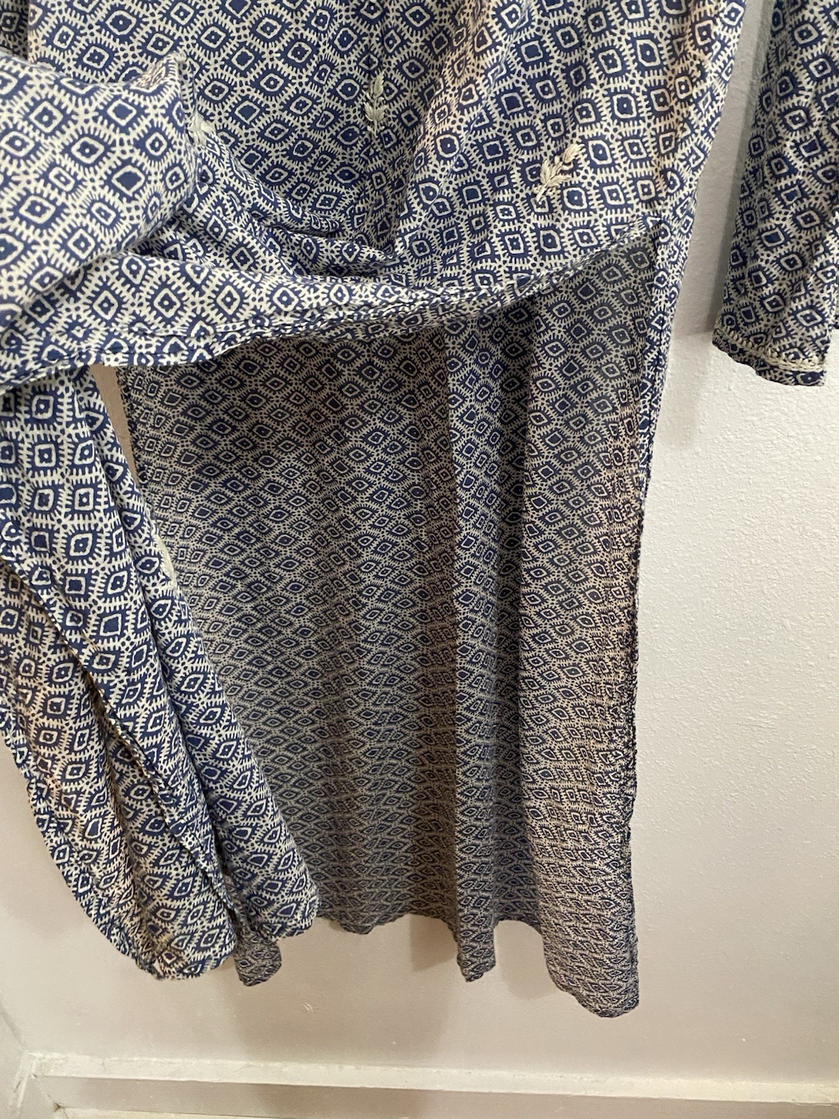 World Market Deep Split Side Lightweight Embroidered Maxi Top One Size D65