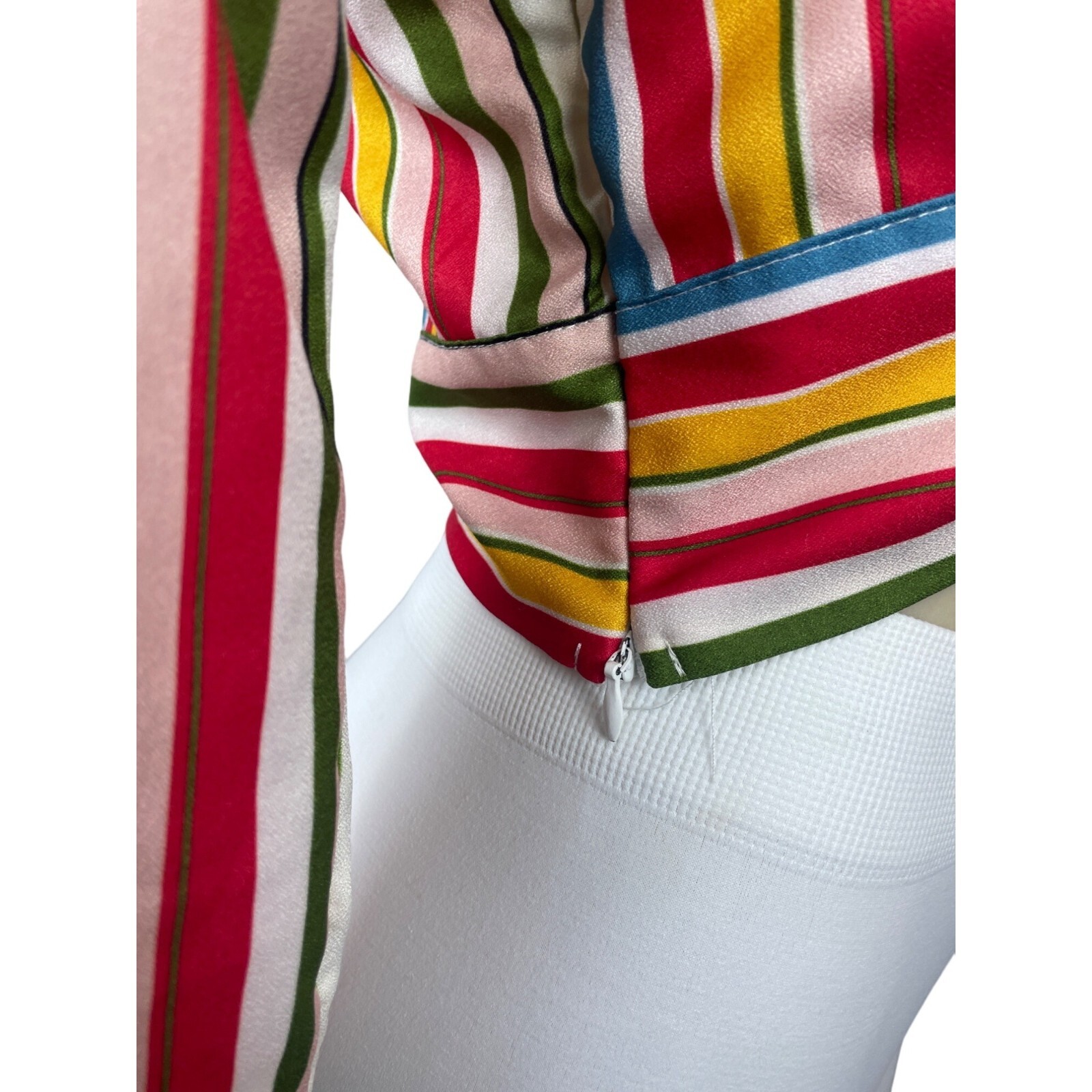 Vintage 90s Harmony Women’s Vibrant Multicolored Stripes Pattern Top Sz- L