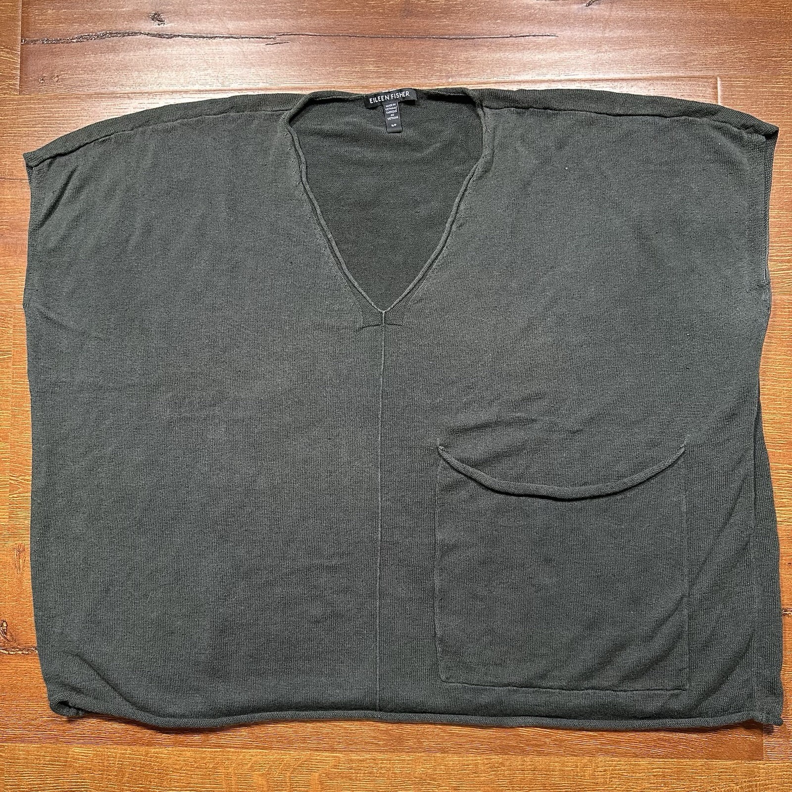 Eileen Fisher Boxy Oversized Tank Top S Gray Retro Alt Contemporary City Classic